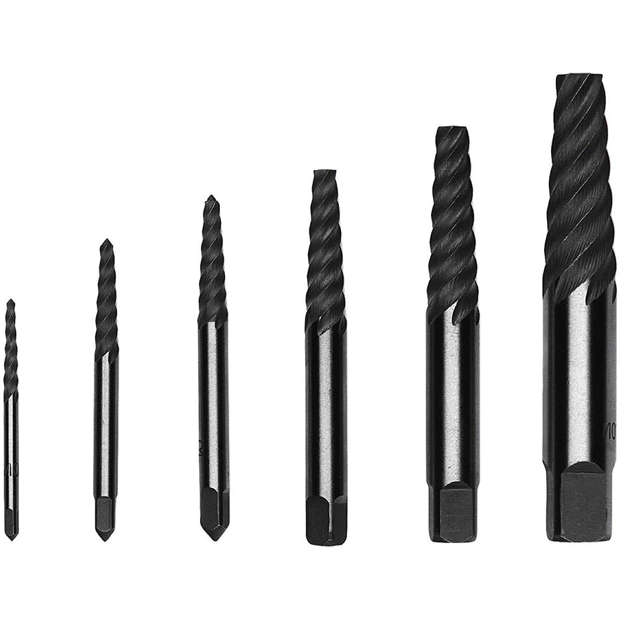 Powerbuilt Drill and Screw Extractor Set — 10 Pieces, HSS Roll Forged Drill Bits, Milled Screw Extractors, Model# 642665