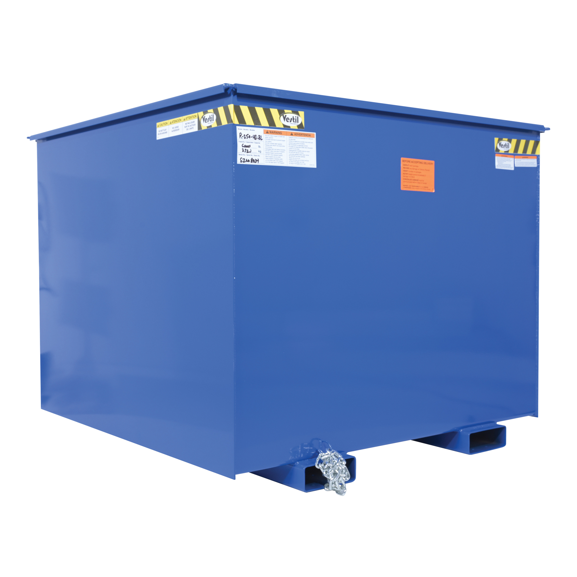 Vestil Steel Rotating Heavy Duty Box Hopper 2-1/2 Cubic Yard 6,000 Lb ...