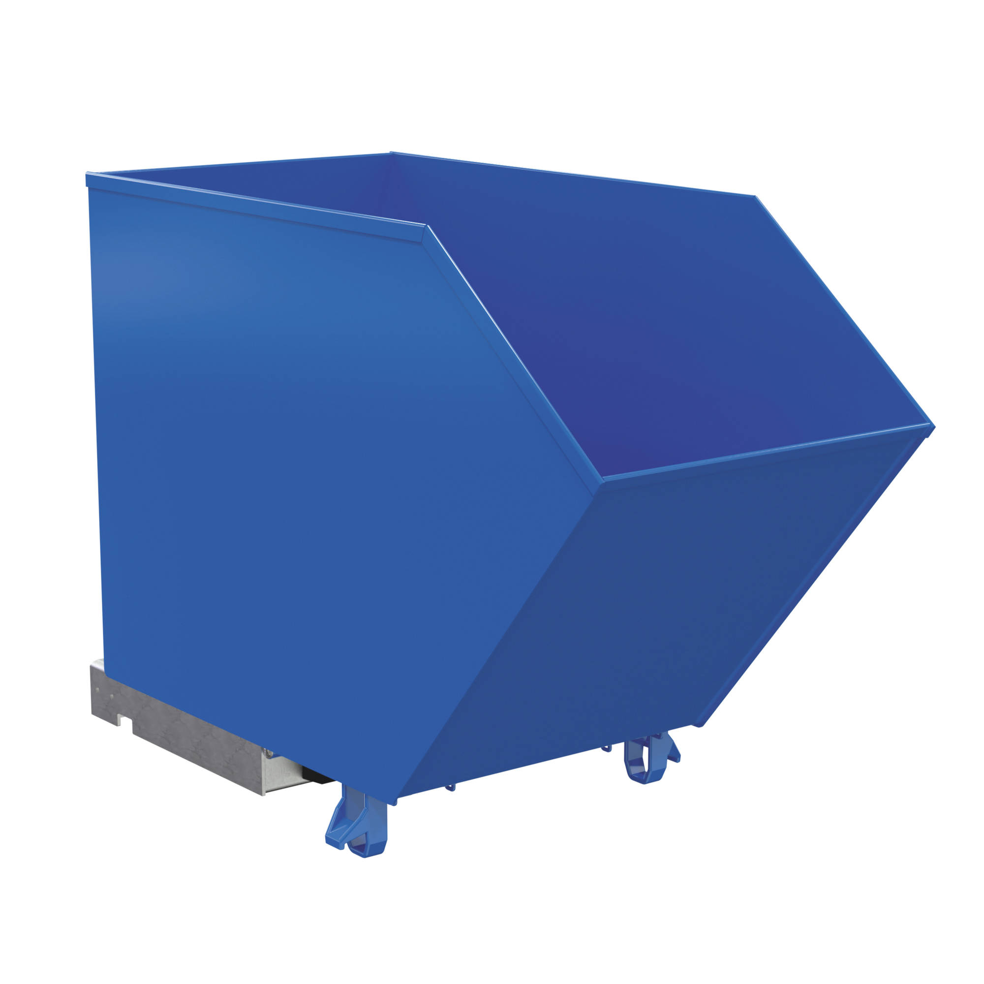 Vestil Steel Medium-Duty Self-Dumping Hopper — 3/4 Cu. Yd., 4000-Lb. Capacity, Low Profile, Blue, Model# H-75-MD