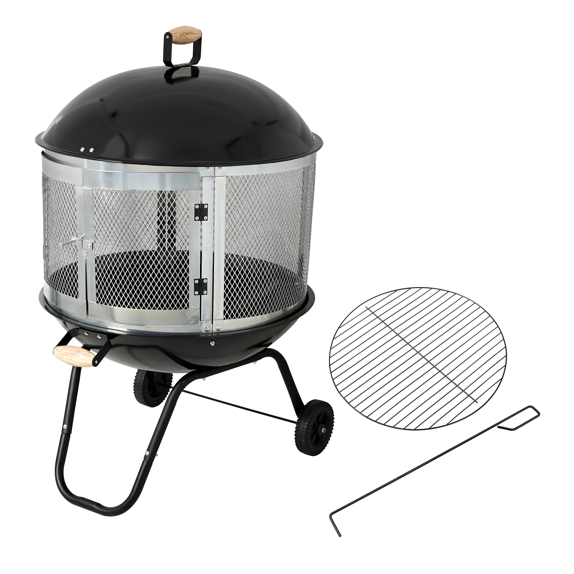 Red Mountain Valley Outdoor Cross-Woven Steel Wood Burning Fire Pit — 28in., Model# 210201130114