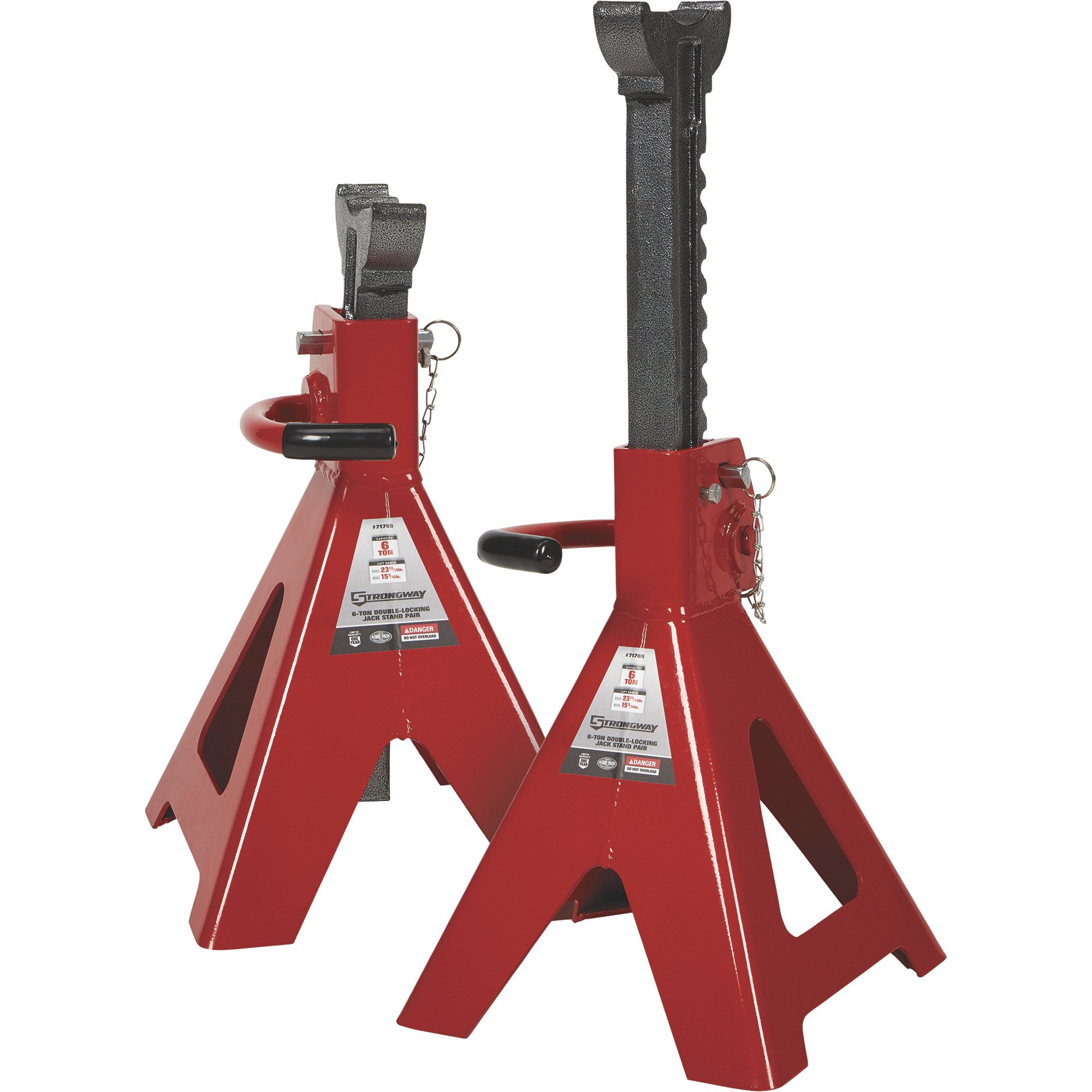 Strongway Double-Locking 6-Ton Jack Stands — 12,000-lb. Total Capacity, Pair