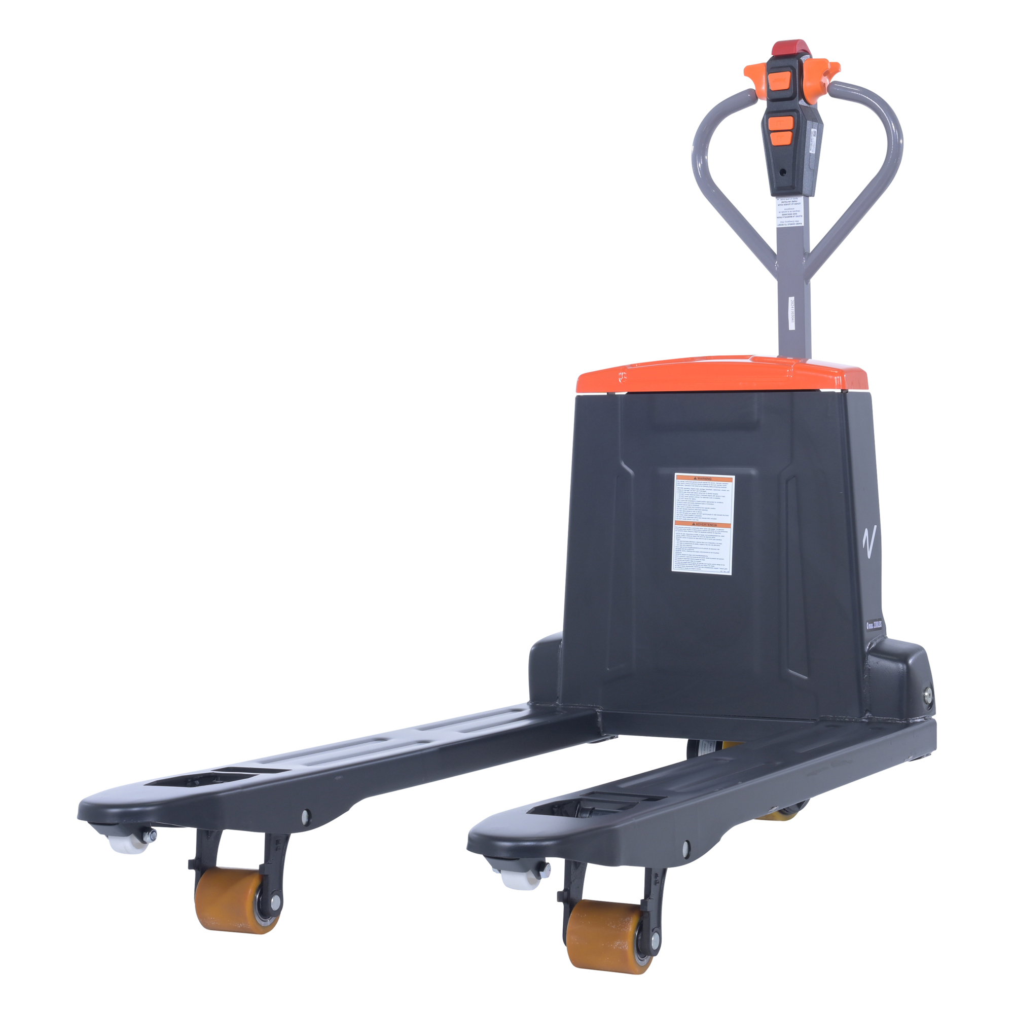 Vestil Steel Electric Pallet Truck — 27in. x 45in., 3,300 lb Capacity, Powered Brakes, Black/Red, Model# EPT-2745-33-PWB