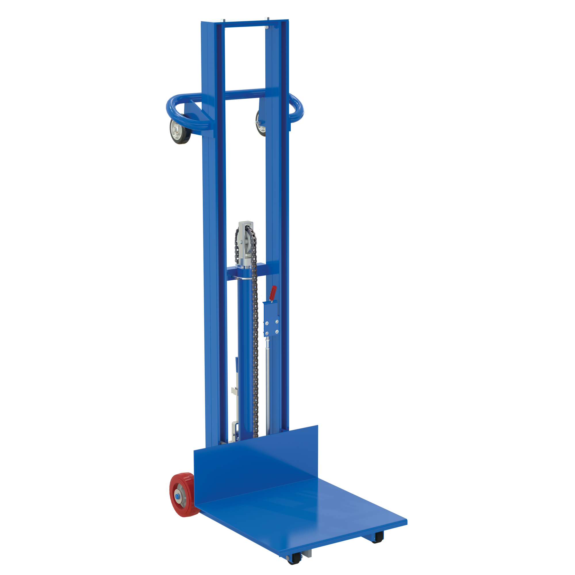 Vestil Steel Lite Load Lift — 20in. x 20in. Platform, 400-Lb. Capacity, Foot Pump, Fixed Wheels, Manual Floor Lock, Blue, Model# LLH-202053-FWFL