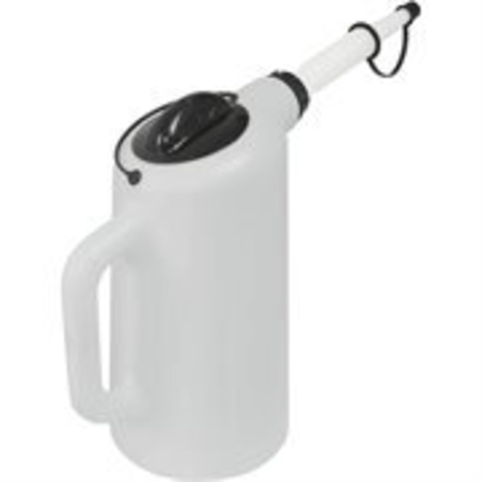 Lisle Oil Dispenser — 8 Quart, Translucent Polyethylene, Lid and Spout Cap, 8in. Flexible Pouring Spout, Gray/Translucent White, Model# 19702