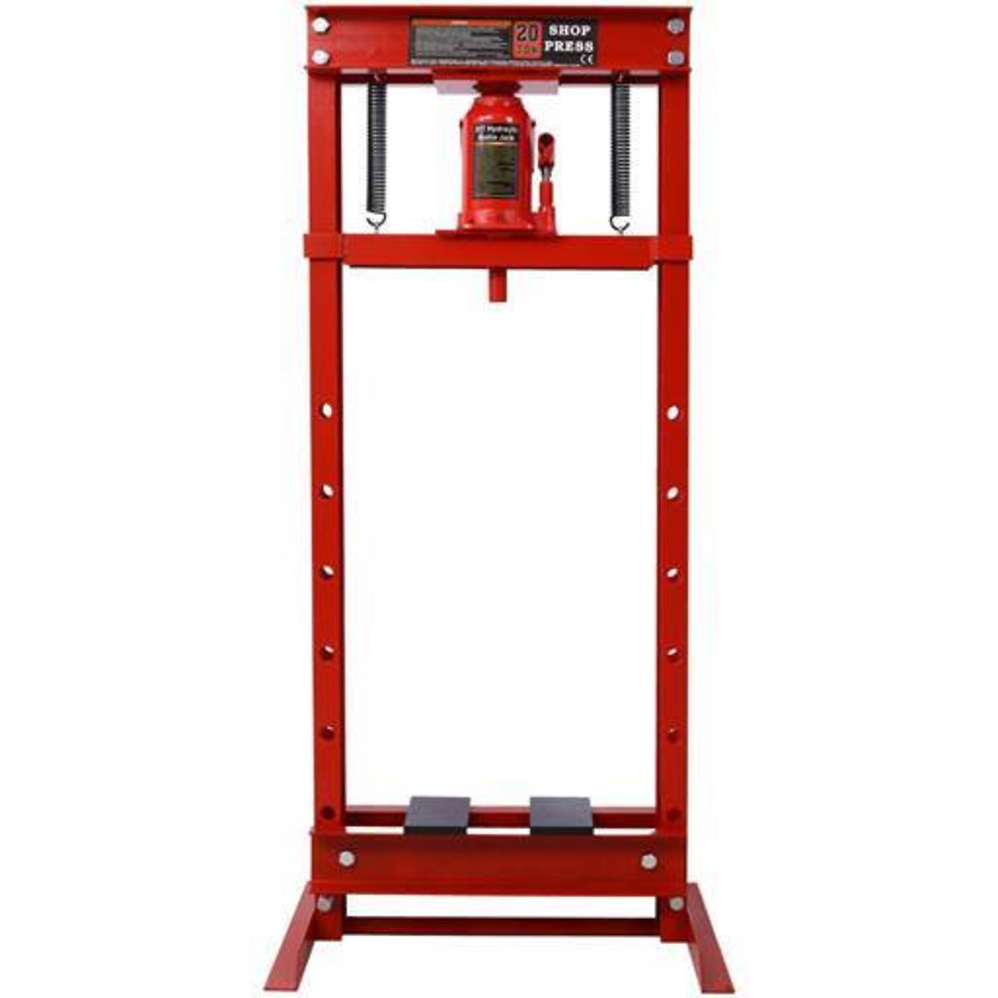 TMB 20-Ton Hydraulic Shop Press — Heavy-Duty Steel, 44,000 Lbs. Pressing Force, Adjustable Plate and Ram Height, Red, Model# BAC-W465S00030