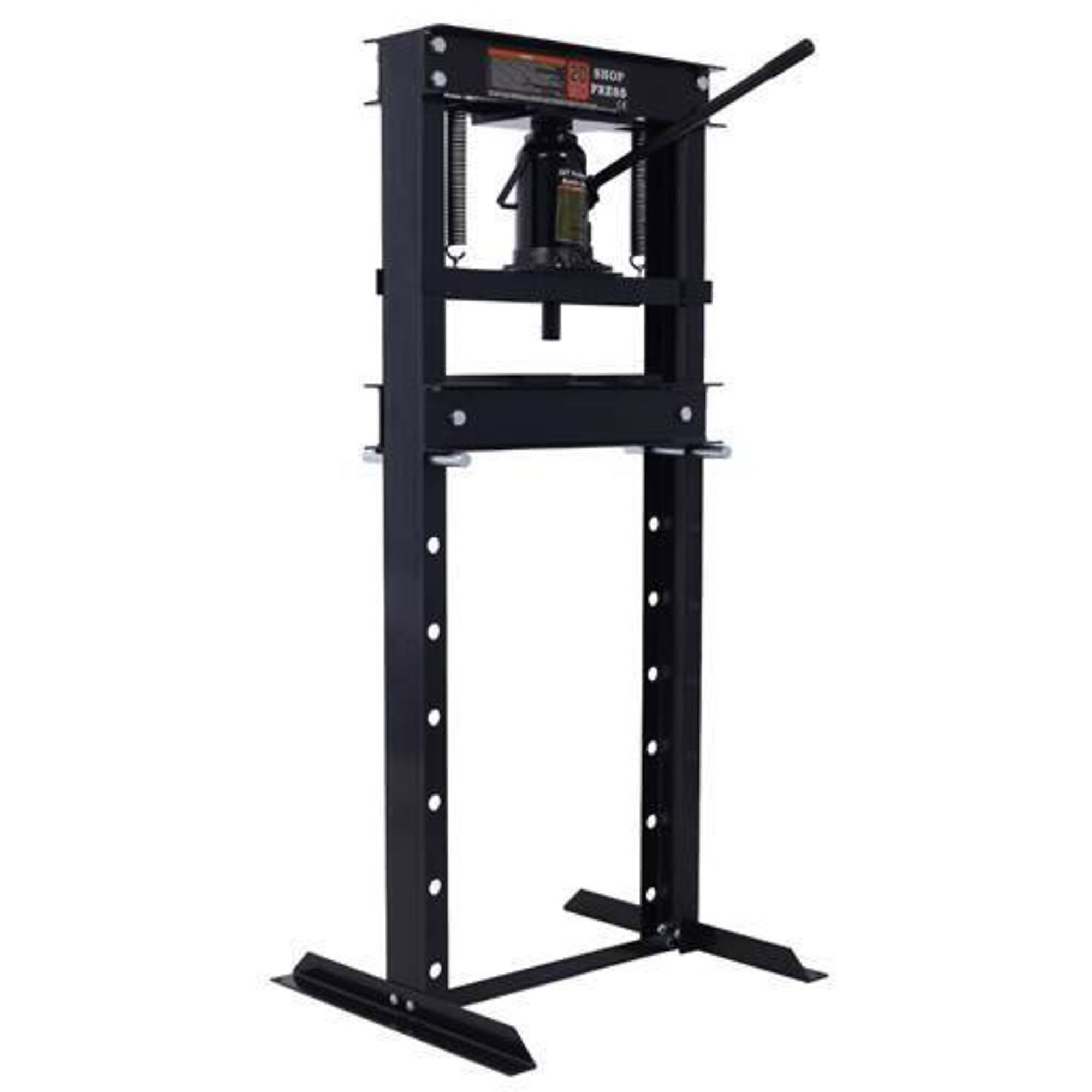 TMB BAC Hydraulic Shop Press — 20-Ton Capacity, Heavy-Duty Steel, Adjustable Press Plate and Ram Height, Black, Model# W465S00031