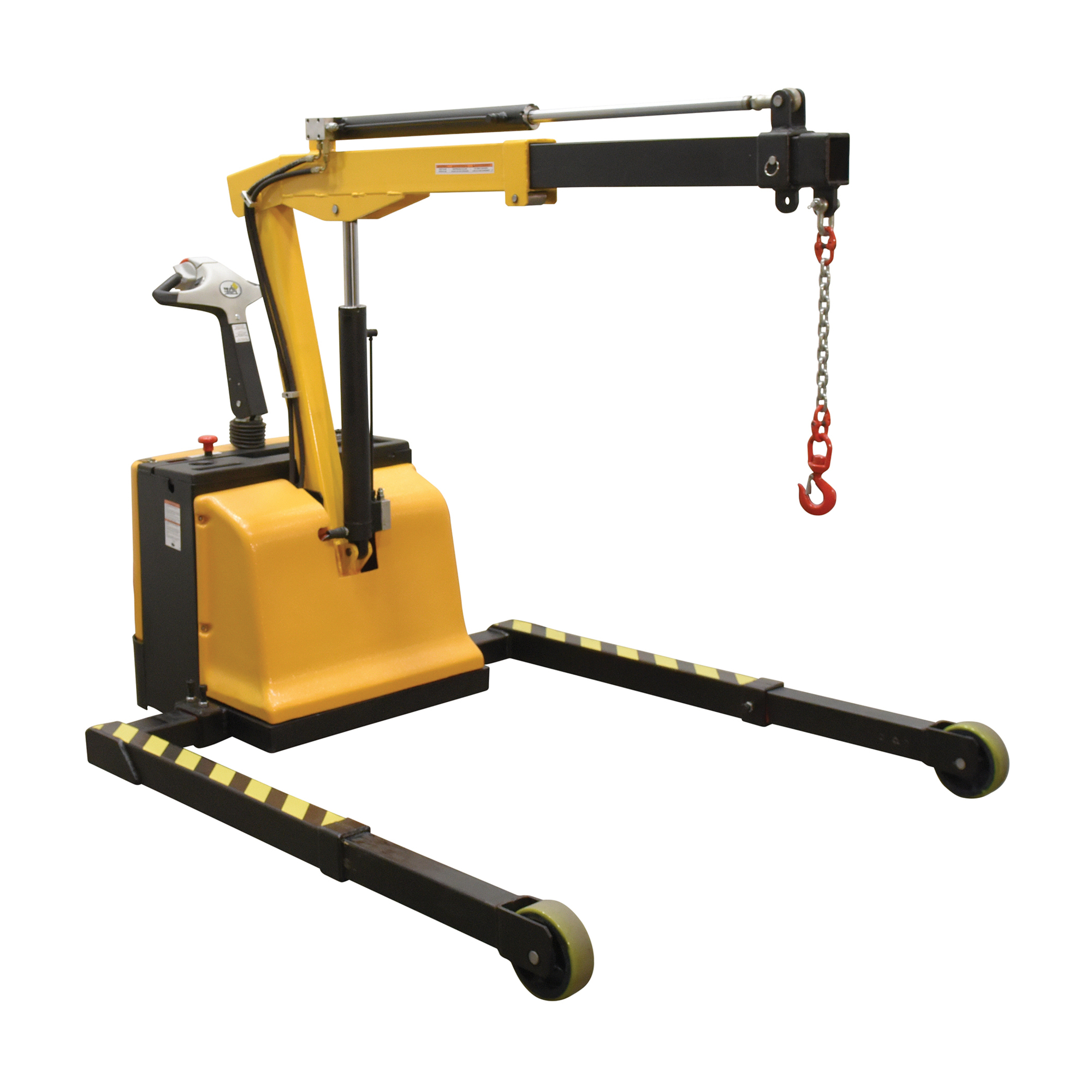 Vestil Steel Adjustable Electric Powered Floor Crane — 2500-Lb. Retracted Capacity, Yellow, Model# EPFC-25-AA