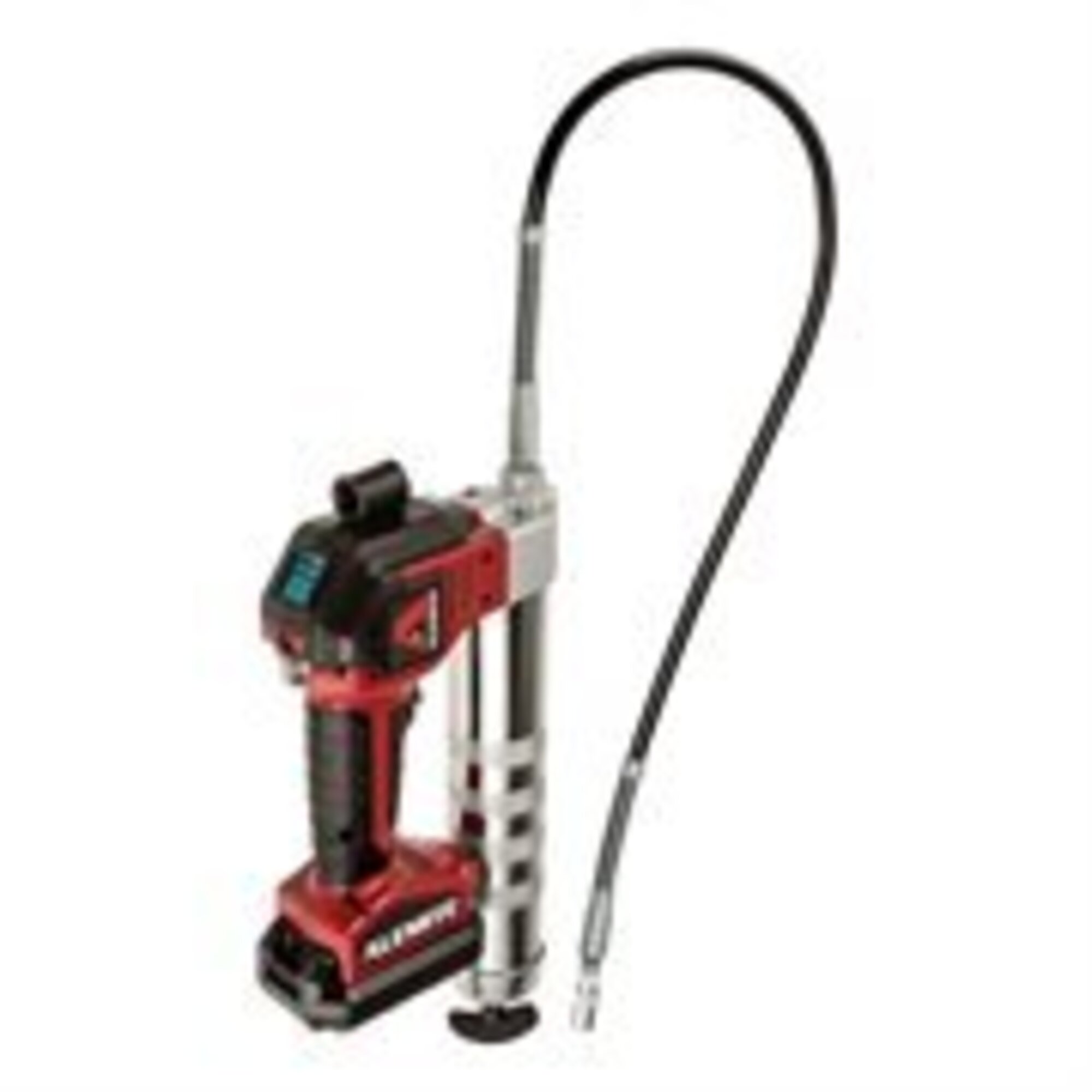 Alemite Lithium-Ion Grease Gun — 20V, Multi-Function LCD Display, 10,000 psi Pressure, Dual Flow Rates, Battery and Charger Included, LED Flashlight, Heavy Duty Case, Model# ALM596-B1