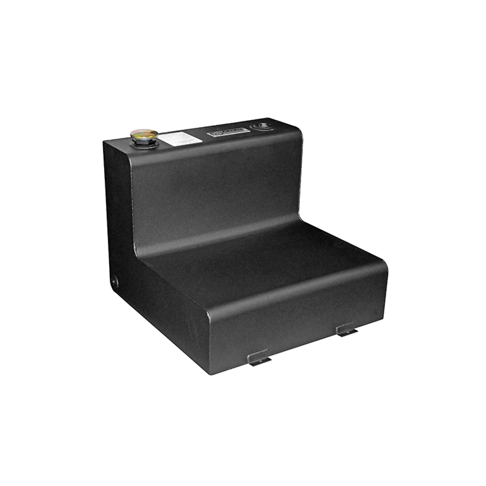 DeeZee L-Shaped Transfer Tank — 45-Gallon, Black Steel, NRT Finish, Lockable Cap, Model# DZ92754SB