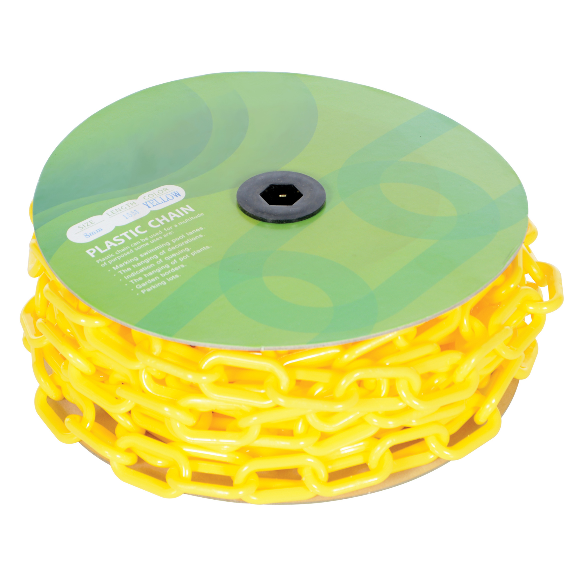 Vestil Plastic Chain Barricade — 2in. x 2in., Yellow, Lightweight, Portable, Model# PCB-Y-CN