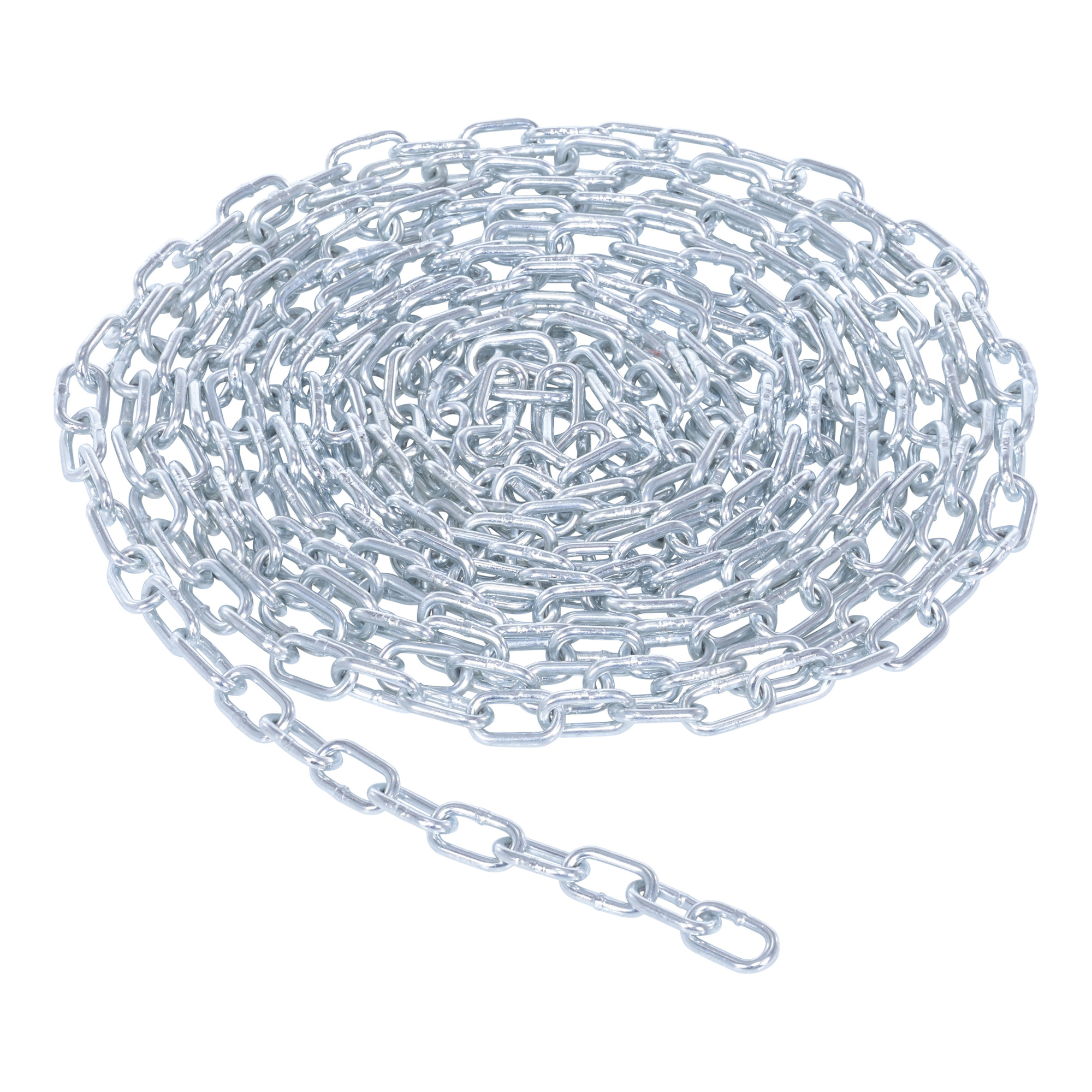 Vestil Galvanized Steel Bollard Safety Chain — 10ft., 3/16in. Thickness, Silver, Model# CHAIN-316-10-GALV