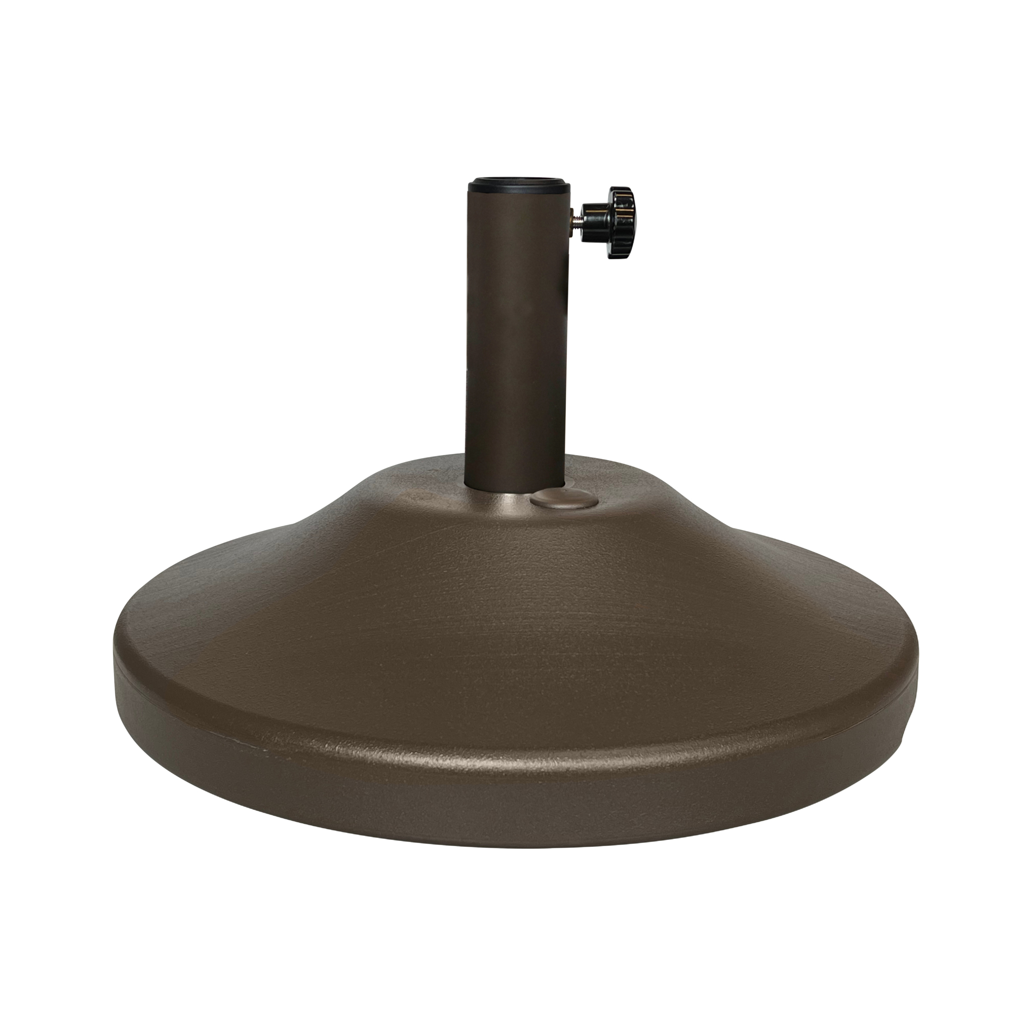 US Weight Premium Umbrella Base — 30 lb., Pre-Filled, Bronze, 18in. Dia., UV Stabilized Polymer, Made in the USA, Model# FUB30BZ