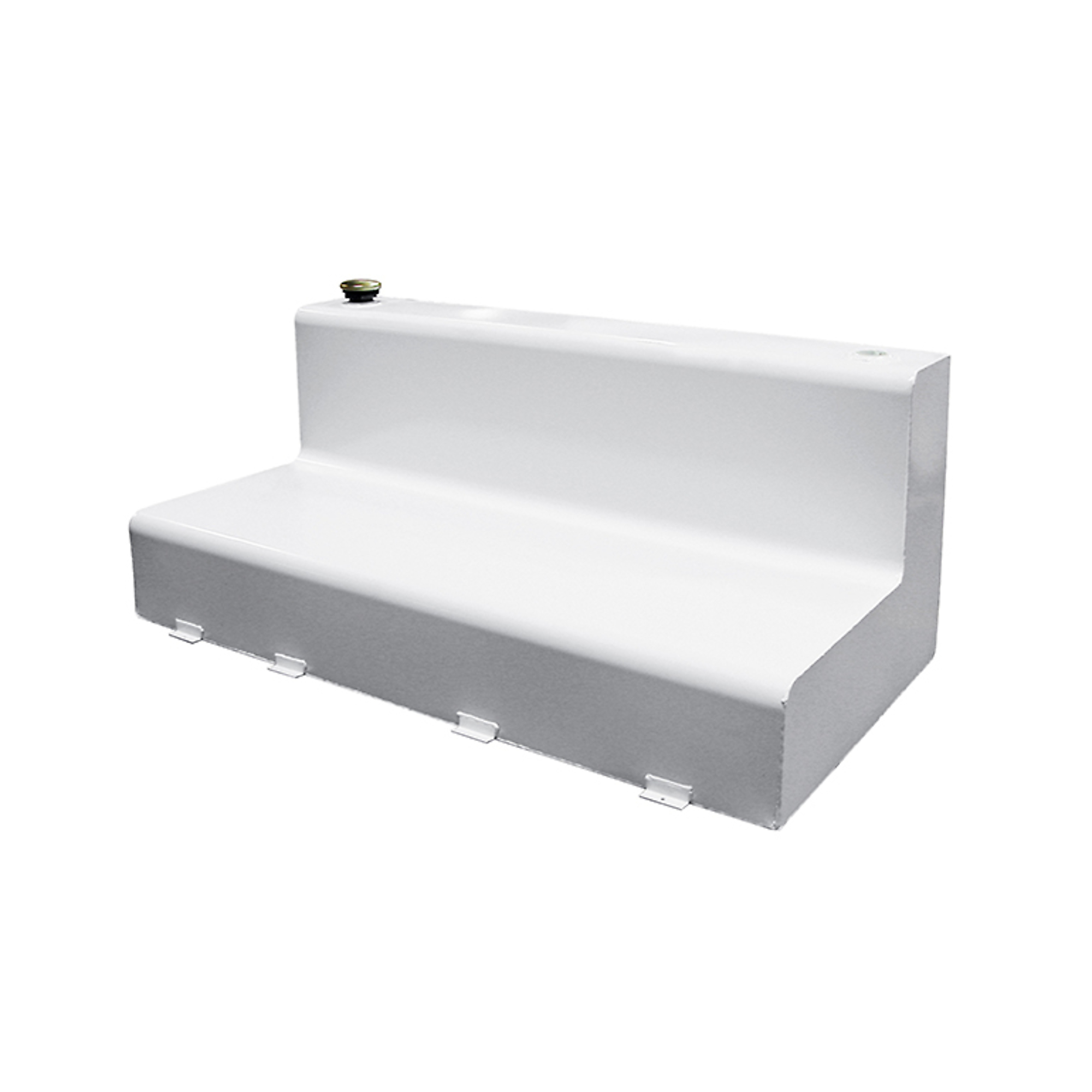 DeeZee L-Shaped Steel Transfer Tank — 92-Gallon, White, Radius Curve Design, Lockable Cap, Model# DZ92747S