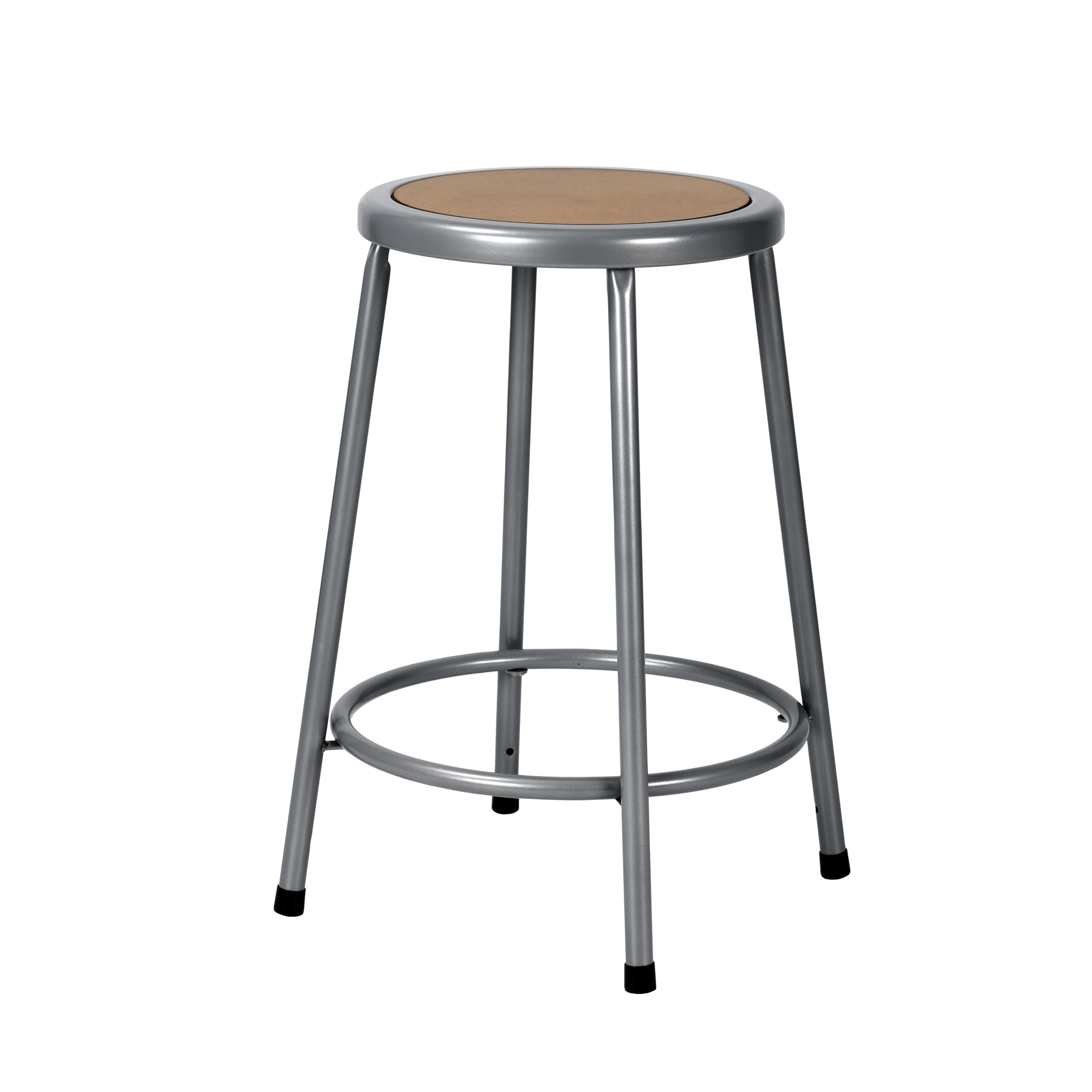 NPS Heavy Duty Steel Stool — 24in. Height, Grey, Assembly Ready, Model# 6224-KD