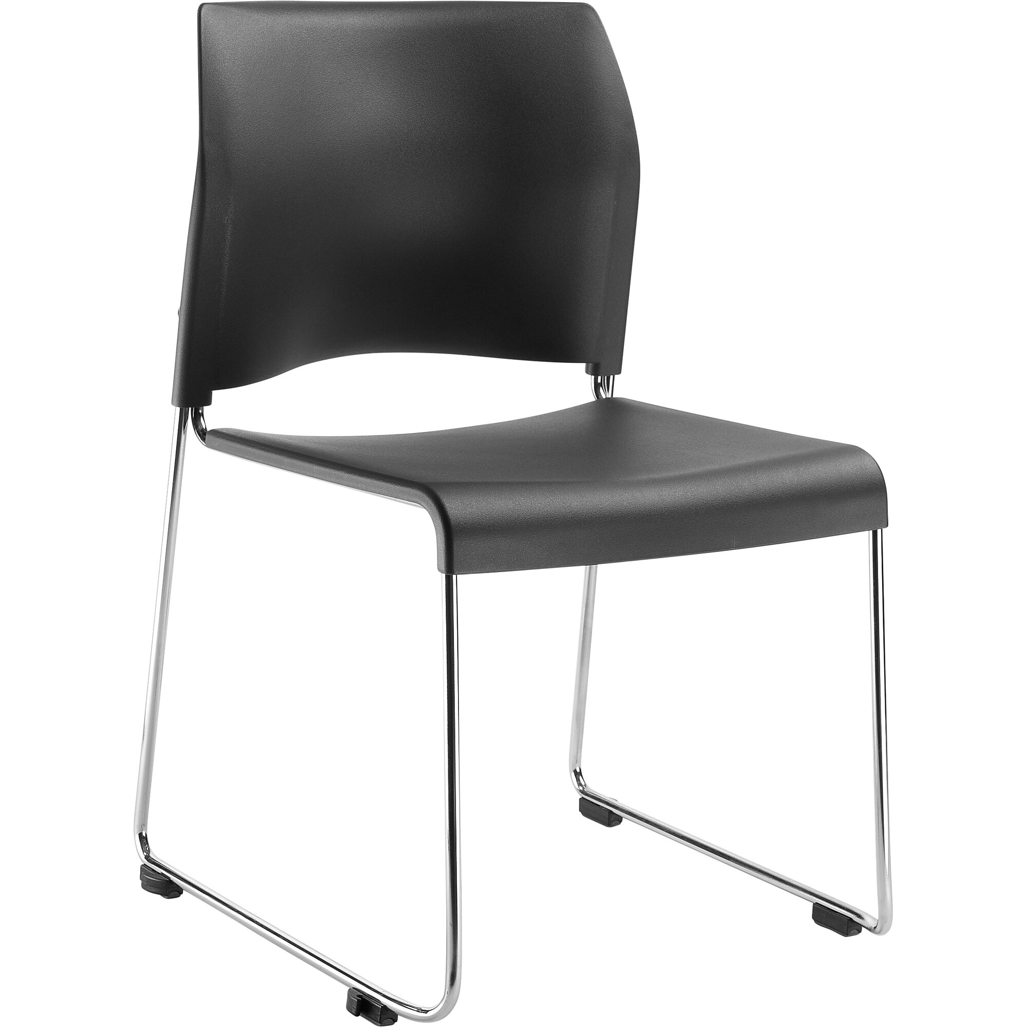 NPS 8800 Series Cafetorium Plastic Stack Chair — Charcoal, 500-Lb. Capacity, Ergonomic, Lightweight, 16-Ga. Steel Frame, Model# 8820-11-20