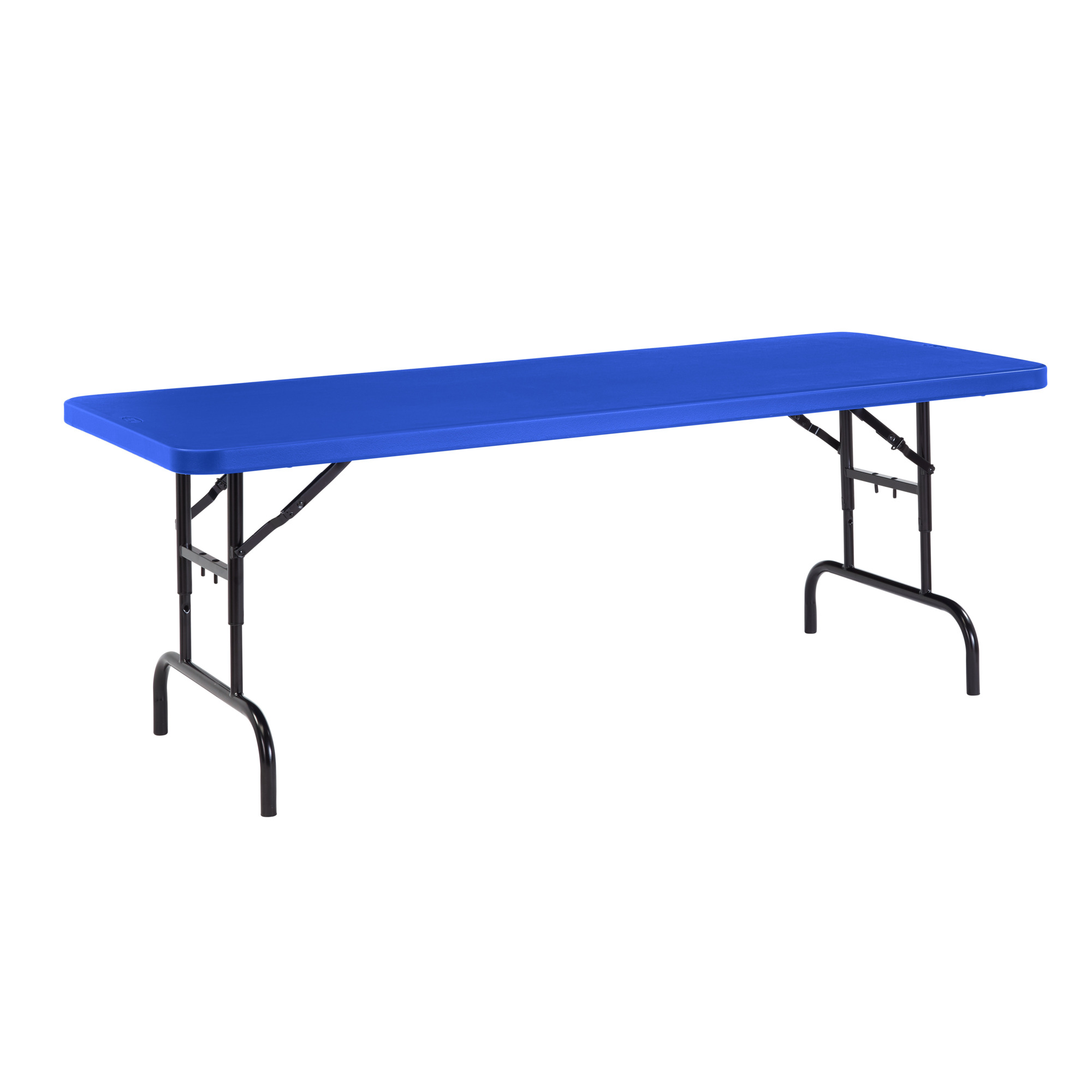 NPS Height Adjustable Folding Table — 30in. x 72in., Heavy-Duty, Blue, Model# BTA-3072-04