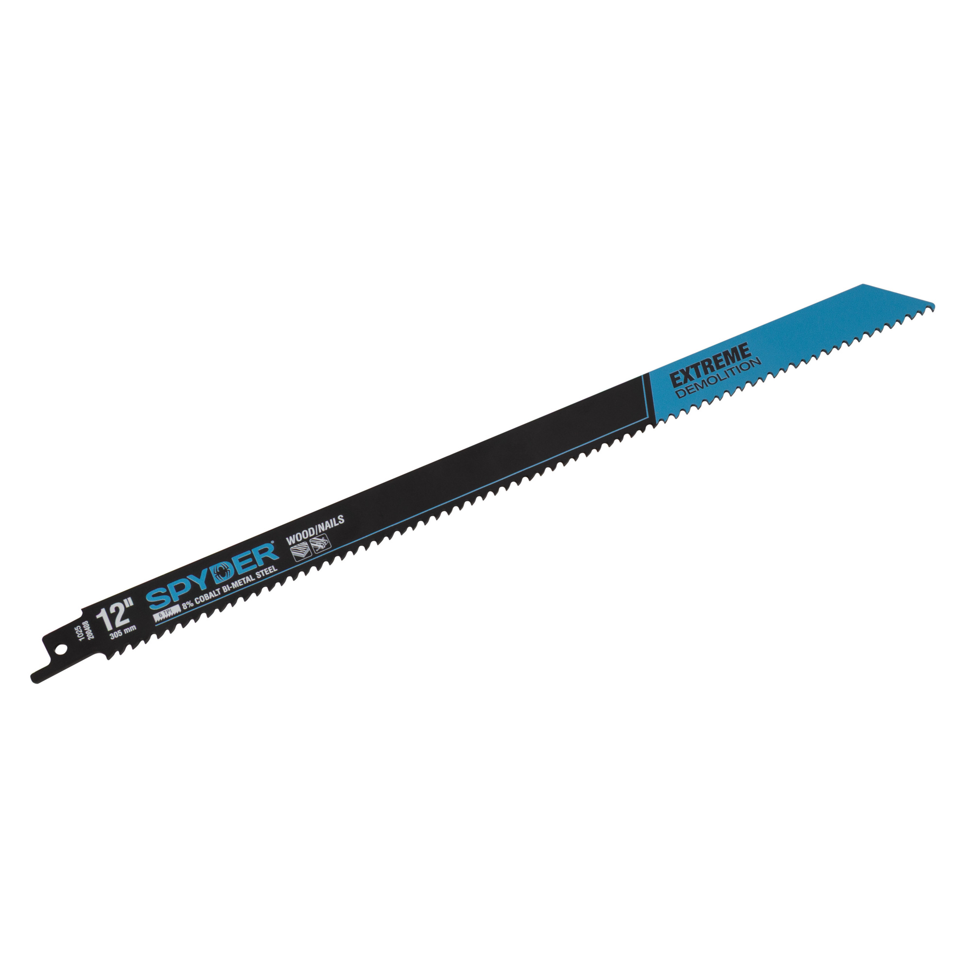 Spyder 12in. Bi-Metal Demolition Reciprocating Saw Blade — 6 TPI, 5-Pack, Model# 200408-5