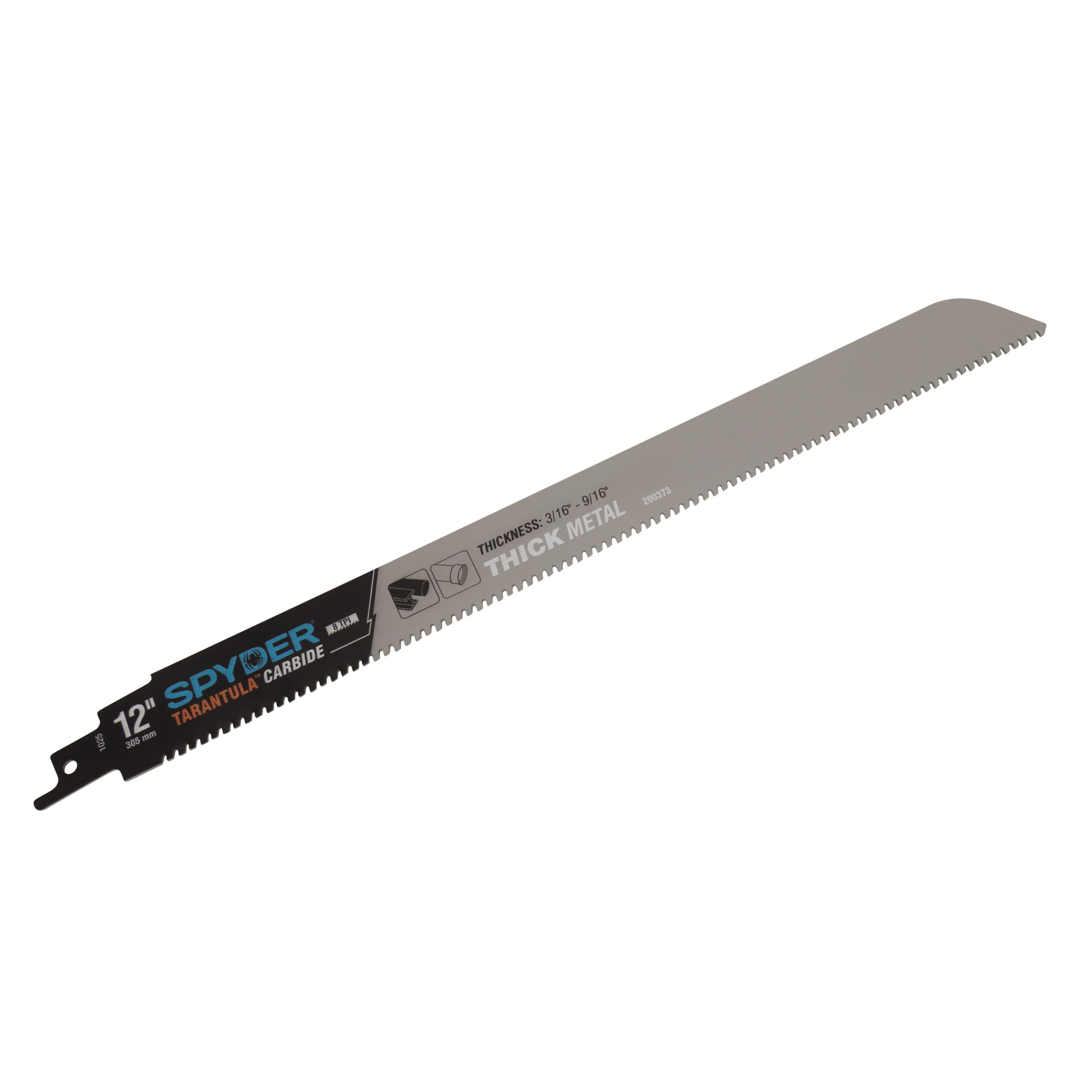 Spyder Tarantula Carbide Reciprocating Saw Blade — 12in., 8 TPI, Ultra-Durable, Model# 200373