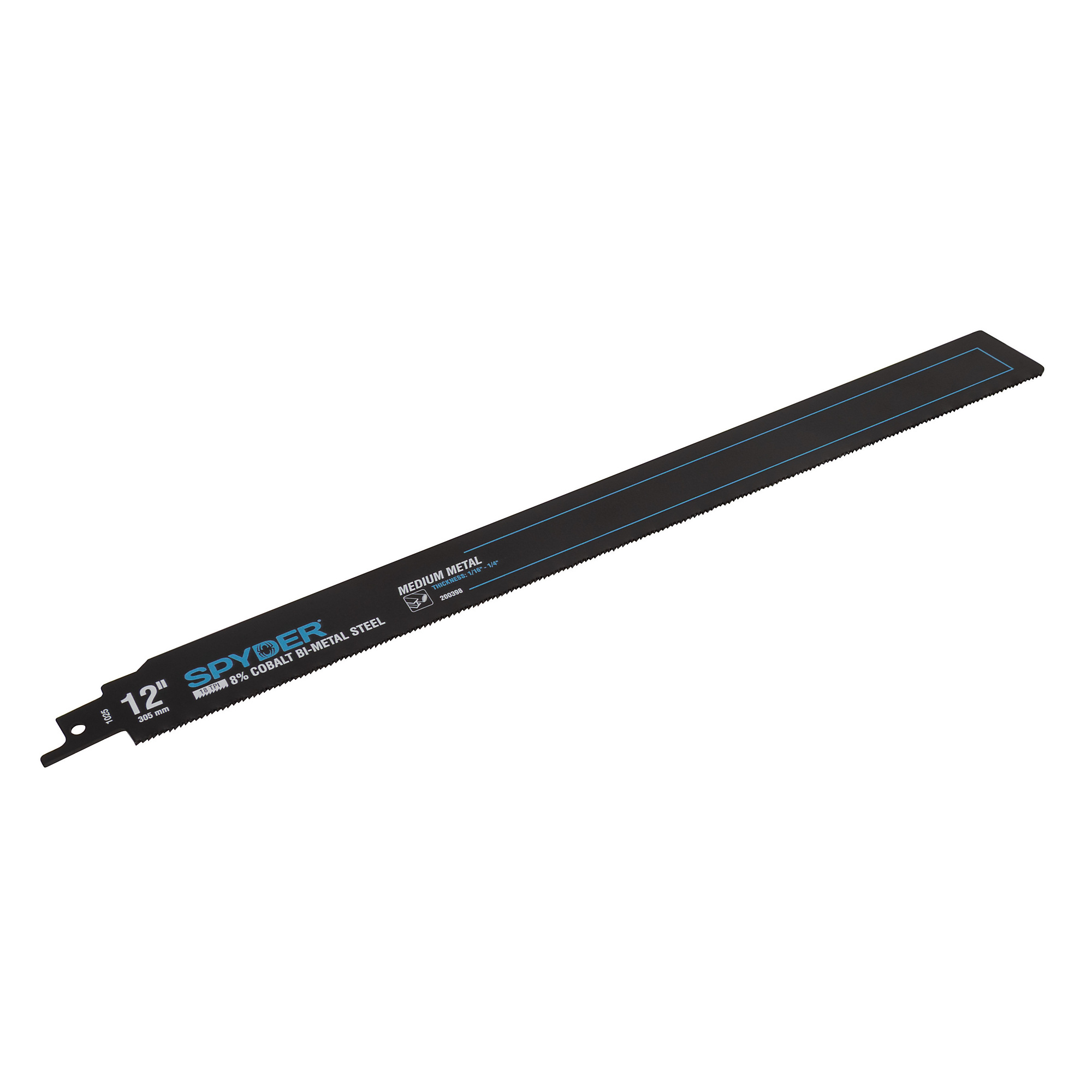 Spyder Black Series Reciprocating Saw Blade — 12in., 18 TPI, Bi-Metal, 5-Pack, Model# 200398-5