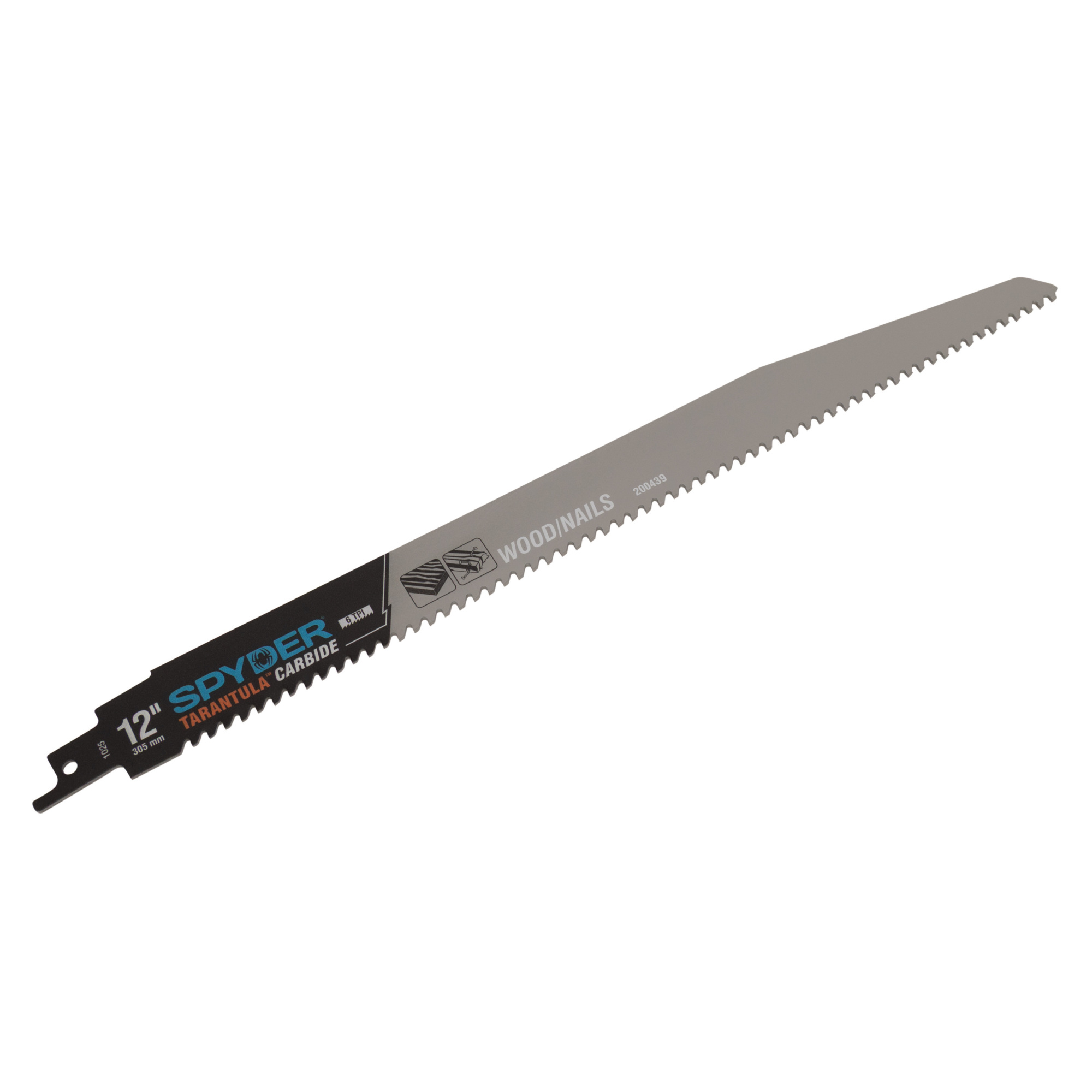 Spyder Tarantula Carbide Reciprocating Saw Blade — 12in., 6 TPI, Ultra-Durable, Model# 200439