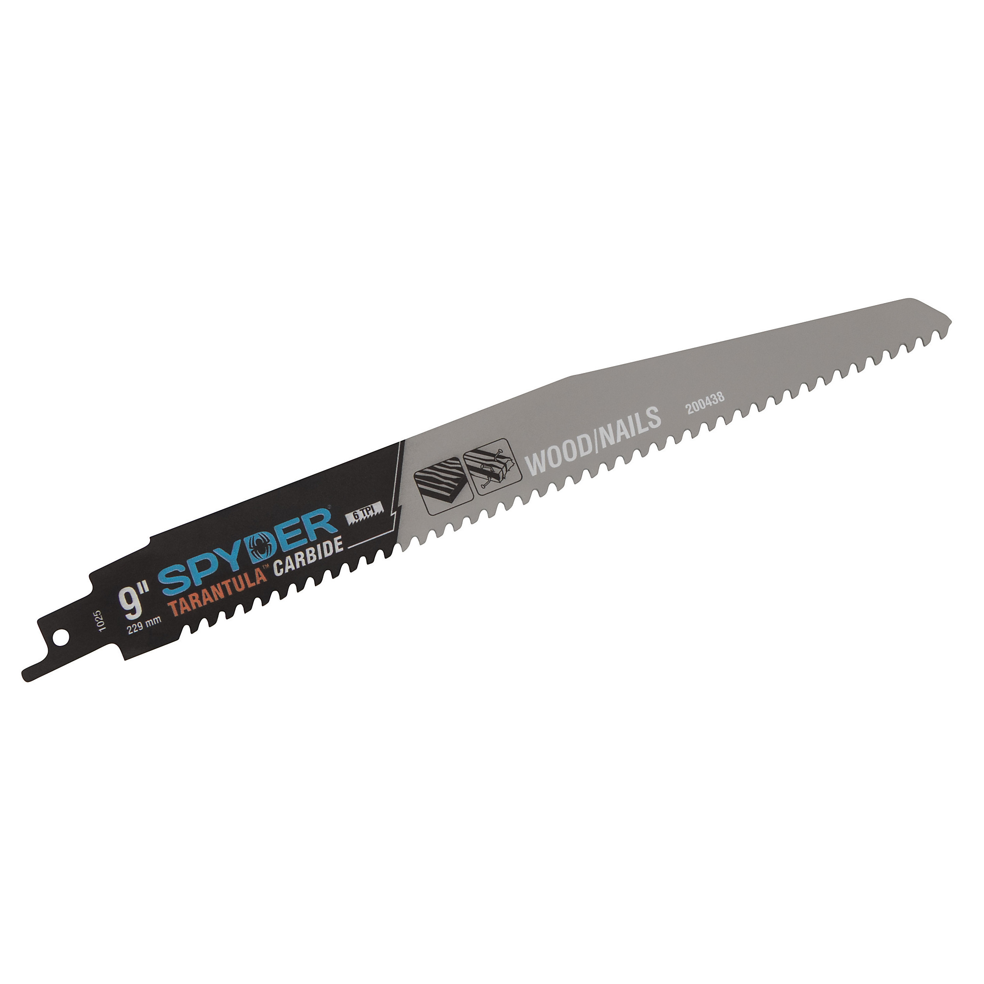 Spyder Tarantula Carbide Reciprocating Saw Blade — 9in., 6 TPI, Ultra-Durable, Model# 200438