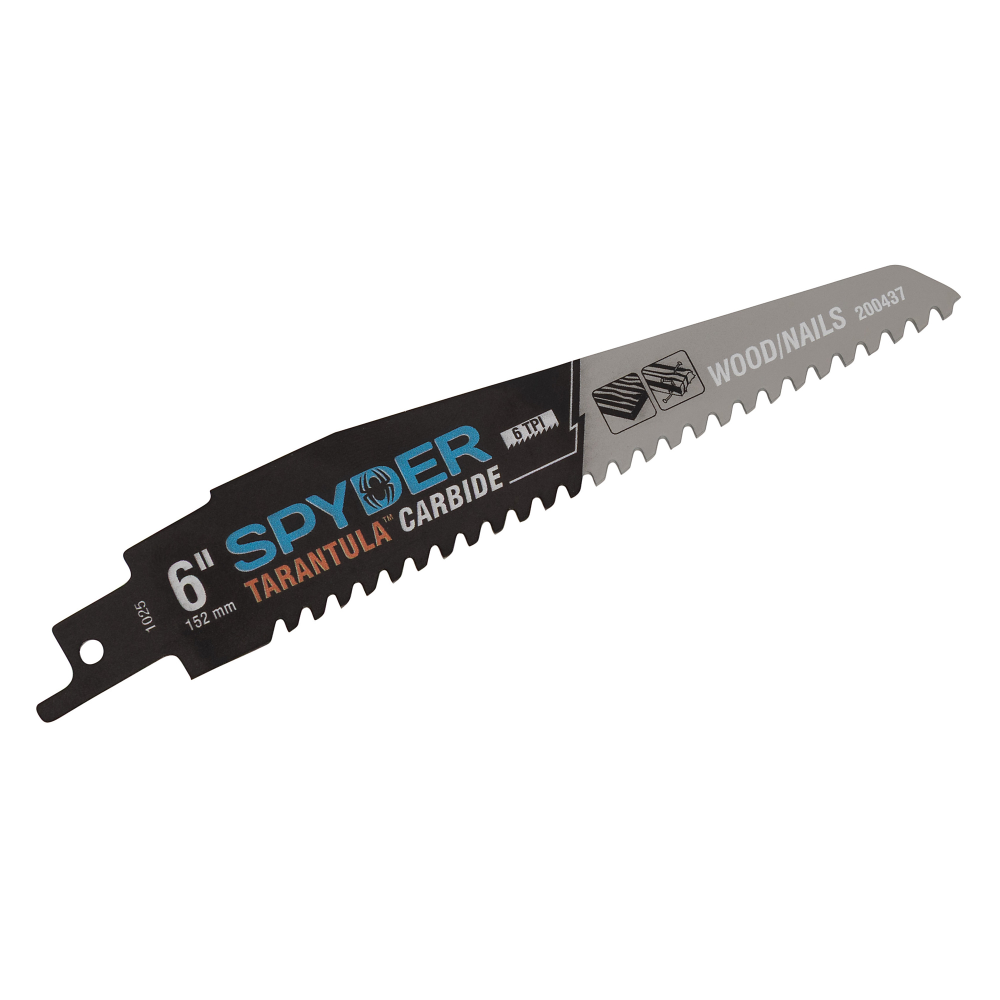 Spyder Tarantula Carbide Reciprocating Saw Blade — 6in., 6 TPI, Ultra-Durable, Model# 200437