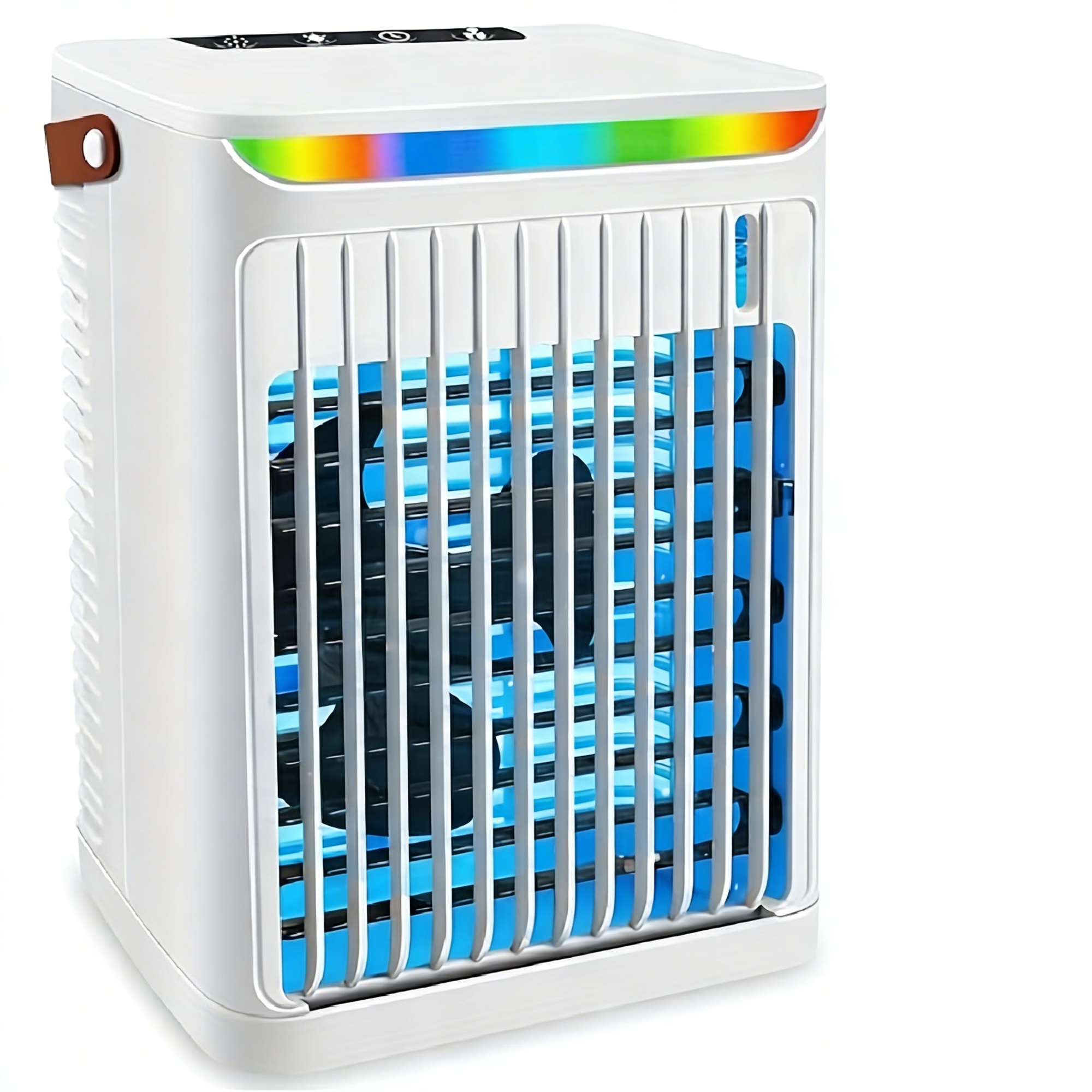 EdenDirect Personal Portable Mini Air Cooler — 22 Oz. Water Tank, 5 Wind Speeds, 2 Cool Mist Modes, 2/4/6H Timer, 7 LED Lights, Model# NTE-LFJ-BS