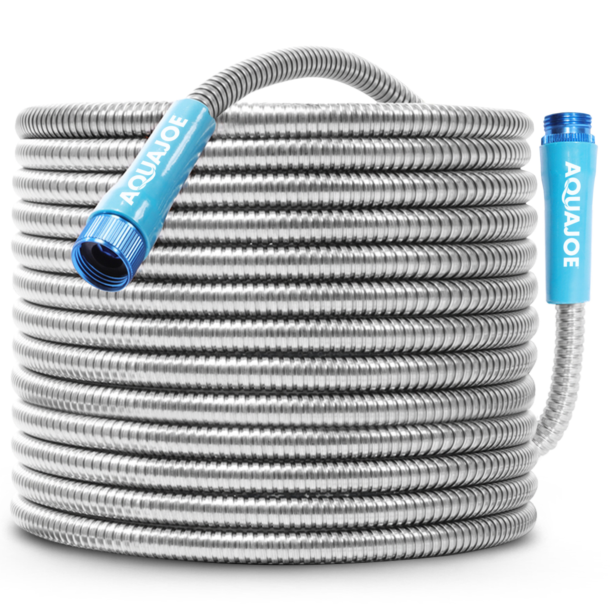 Aqua Joe Heavy-Duty Garden Hose — 75ft., Puncture-Proof, 304 Stainless Steel, 1/2in. Diameter, Model# AJSGH75