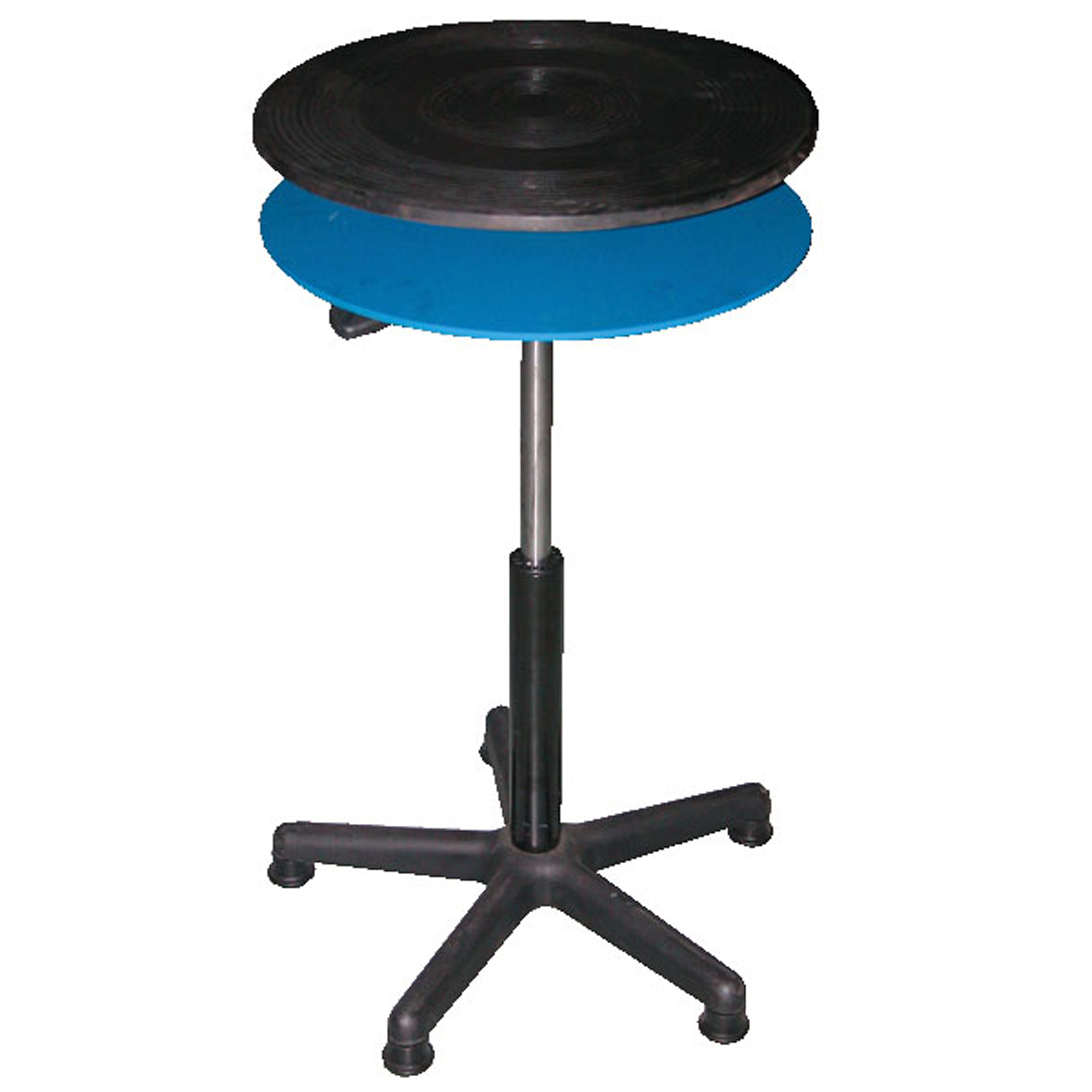 Vestil Steel Turntable — 24in. Diameter, 300-Lb. Capacity, Adjustable Height 24–34in., Gas Cylinder, Black/Blue, Model# TT-N-24-CDPED