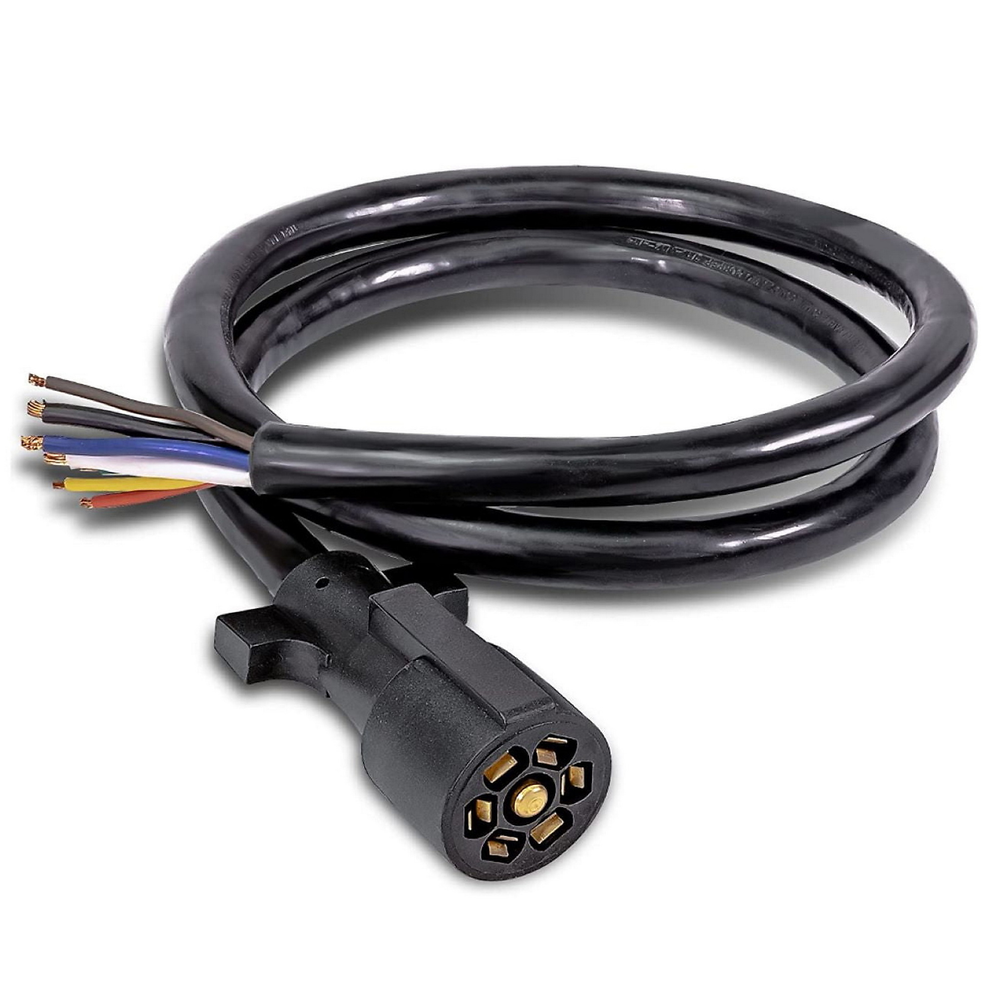 Dr Infrared Heater 7-Way Trailer Plug Cord Wiring Harness — 6ft., Heavy-Duty, Weatherproof, Corrosion-Resistant, Rugged PVC Jacket, Model# DR-RV106