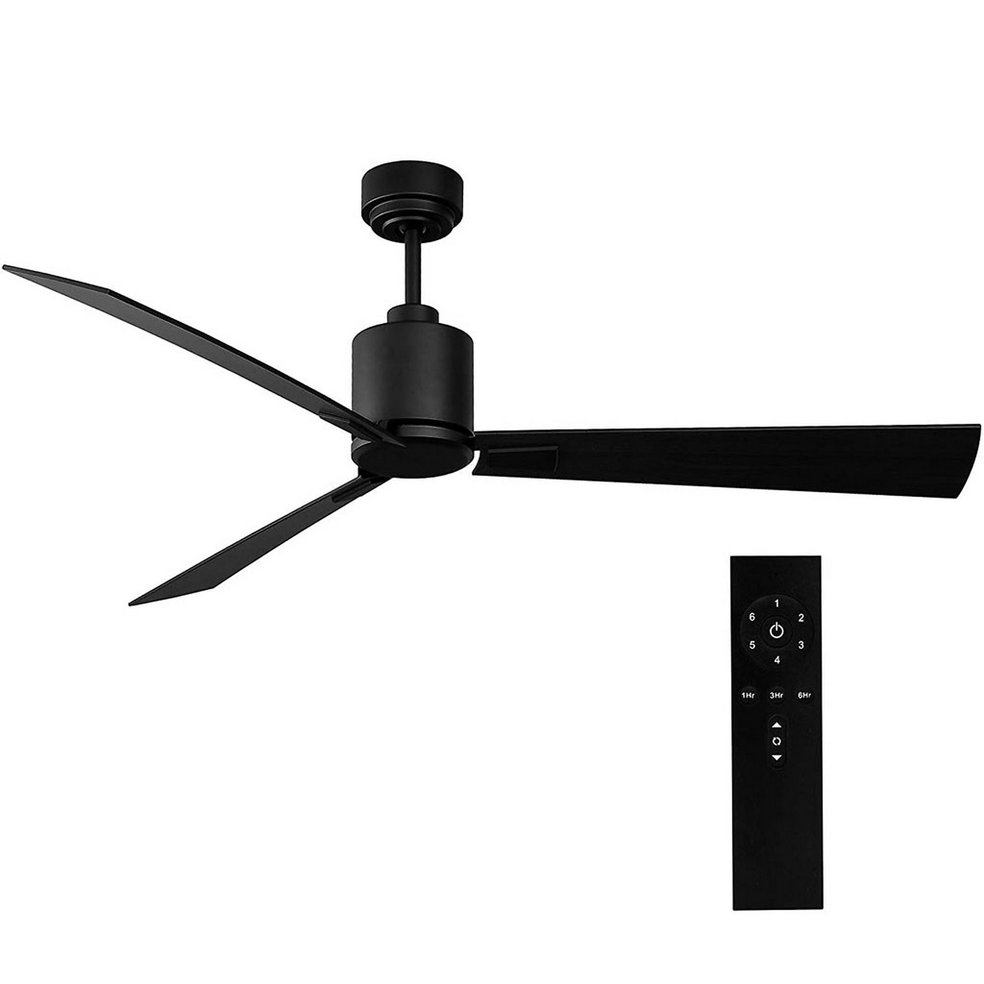 Dr. Infrared Heater iLiving Quiet Indoor Ceiling Fan — 52in., 3 Blades, 6 Speeds, 5650 CFM, Remote Control, Black/Wood Finish, Model# ILG8CF52B