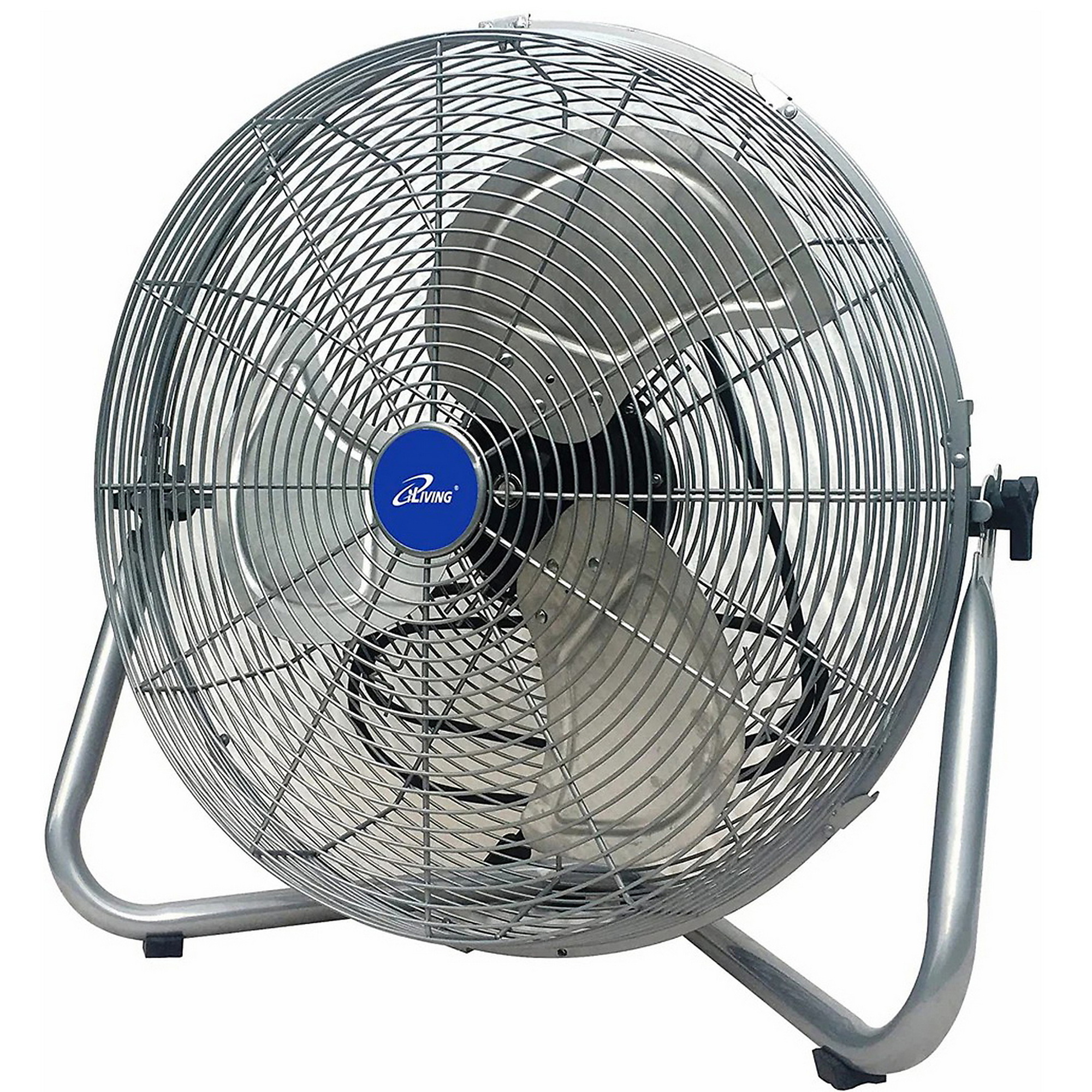 Dr. Infrared Heater iLiving Super Turbo High Velocity Floor Fan — 20in., 7500 CFM, 225W Motor, 3-Speed, Silver, Model# ILG8F21