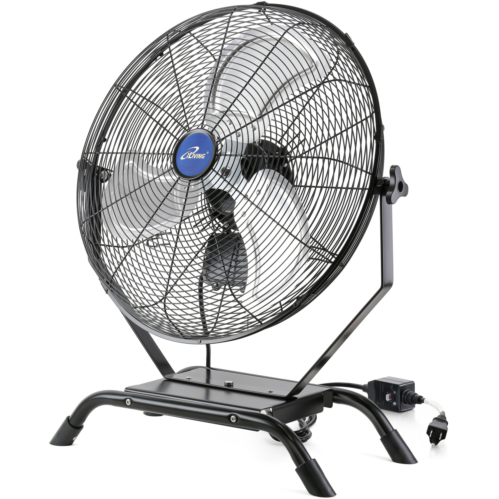 Dr. Infrared Heater iLiving Wall-Mounted/Floor Stand Fan — 20in., Variable Speed, 4650 CFM, Moisture-Resistant, Black, Model# ILG8E20-15