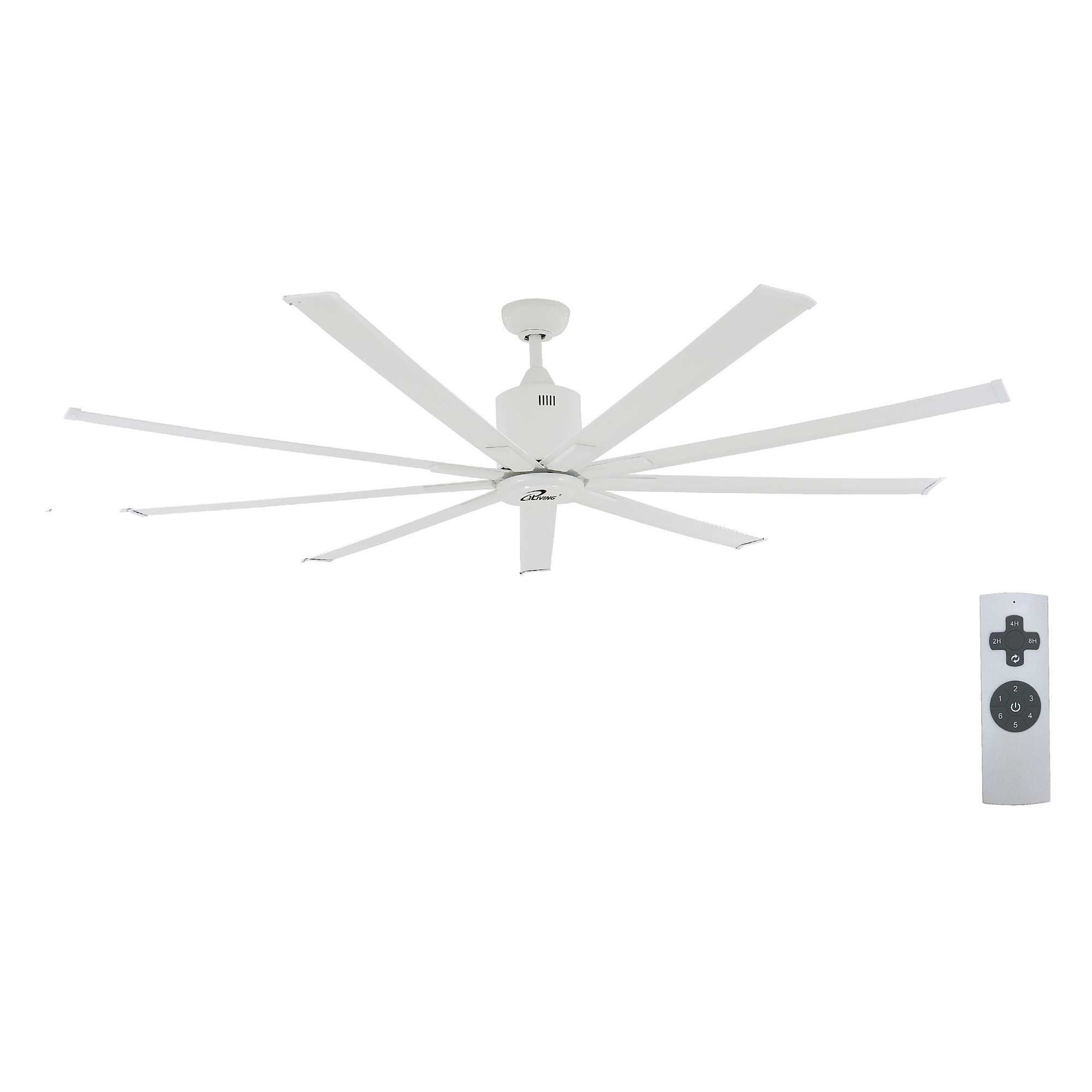Dr. Infrared Heater iLiving HVLS Big Ceiling Fan — 72in., 9 Blades, 9900 CFM, Reversible Motor, IR Remote, Model# BLDC