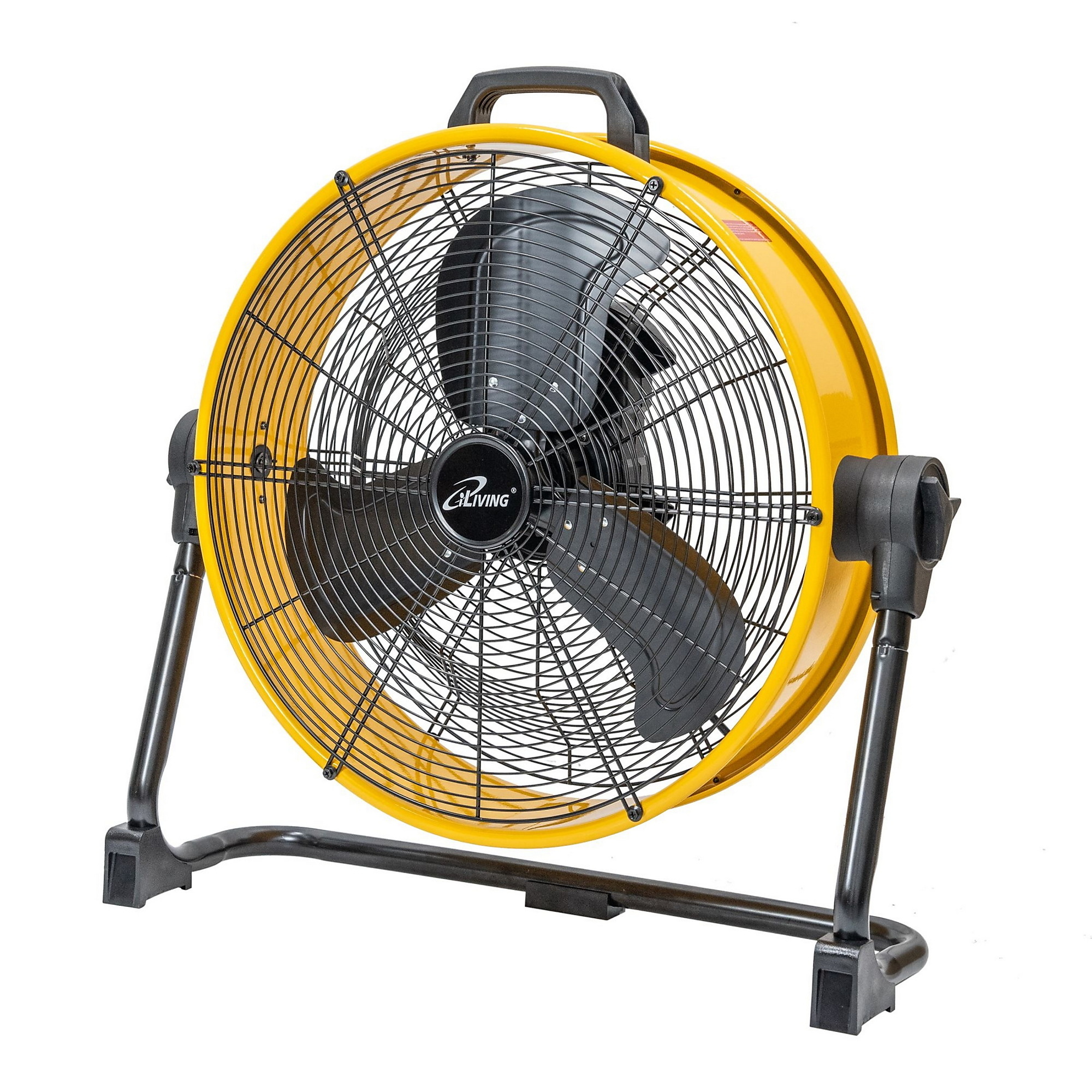 Dr. Infrared Heater iLiving Heavy Duty High Velocity Barrel Floor Drum Fan — 20in., 5703 CFM, DC Motor, Stepless Speed Adjustment, Yellow, Model# ILG8M20-50DC