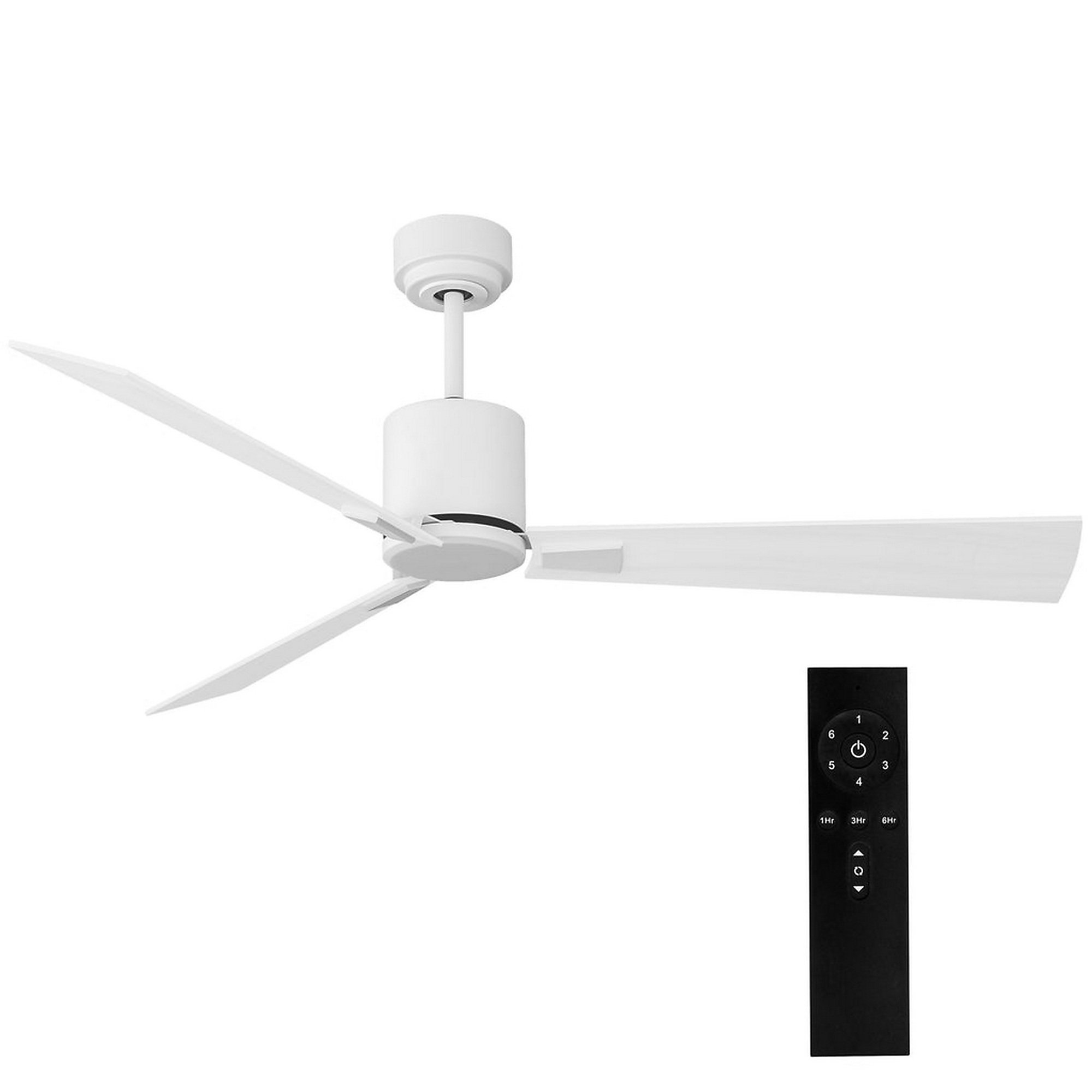 Dr. Infrared Heater iLiving Quiet BLDC Indoor Ceiling Fan — 56in., 3 Blades, 6 Speeds, 6300 CFM, White/Wood Finish, Model# ILG8CF56W