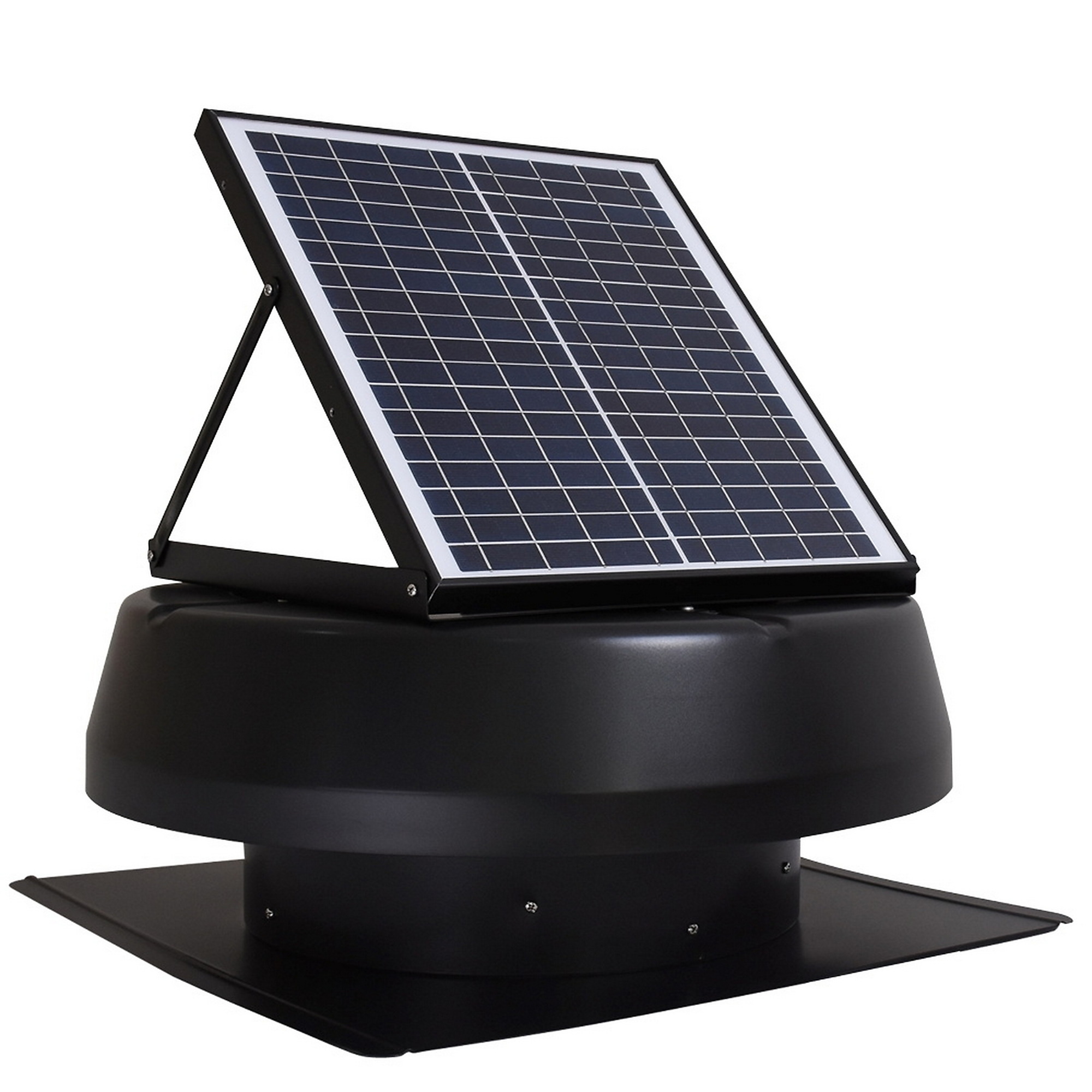 Dr. Infrared Heater iLiving Hybrid Smart Solar Roof Attic Exhaust Fan — 14in., 40W Polycrystalline Solar Panel, IP68 Waterproof, Cools Up to 2900 Sq. Ft., 15-Year Warranty, Black, Model# ILG8SF301
