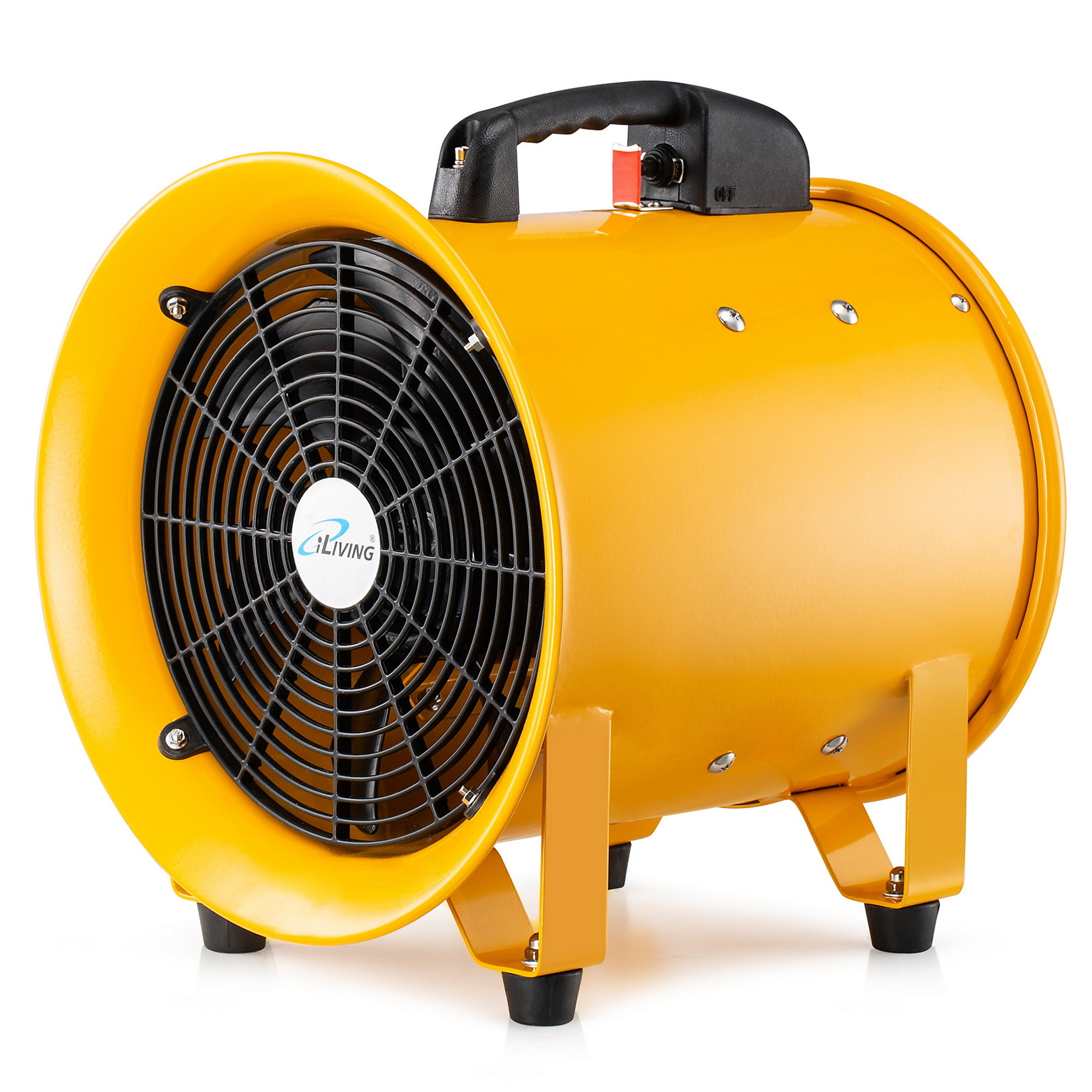iLiving Utility High Velocity Blower — 12in., Fume Extractor, Portable Exhaust and Ventilator Fan, 2720 CFM, 3450 RPM, 550W, Model# ILG8VF12