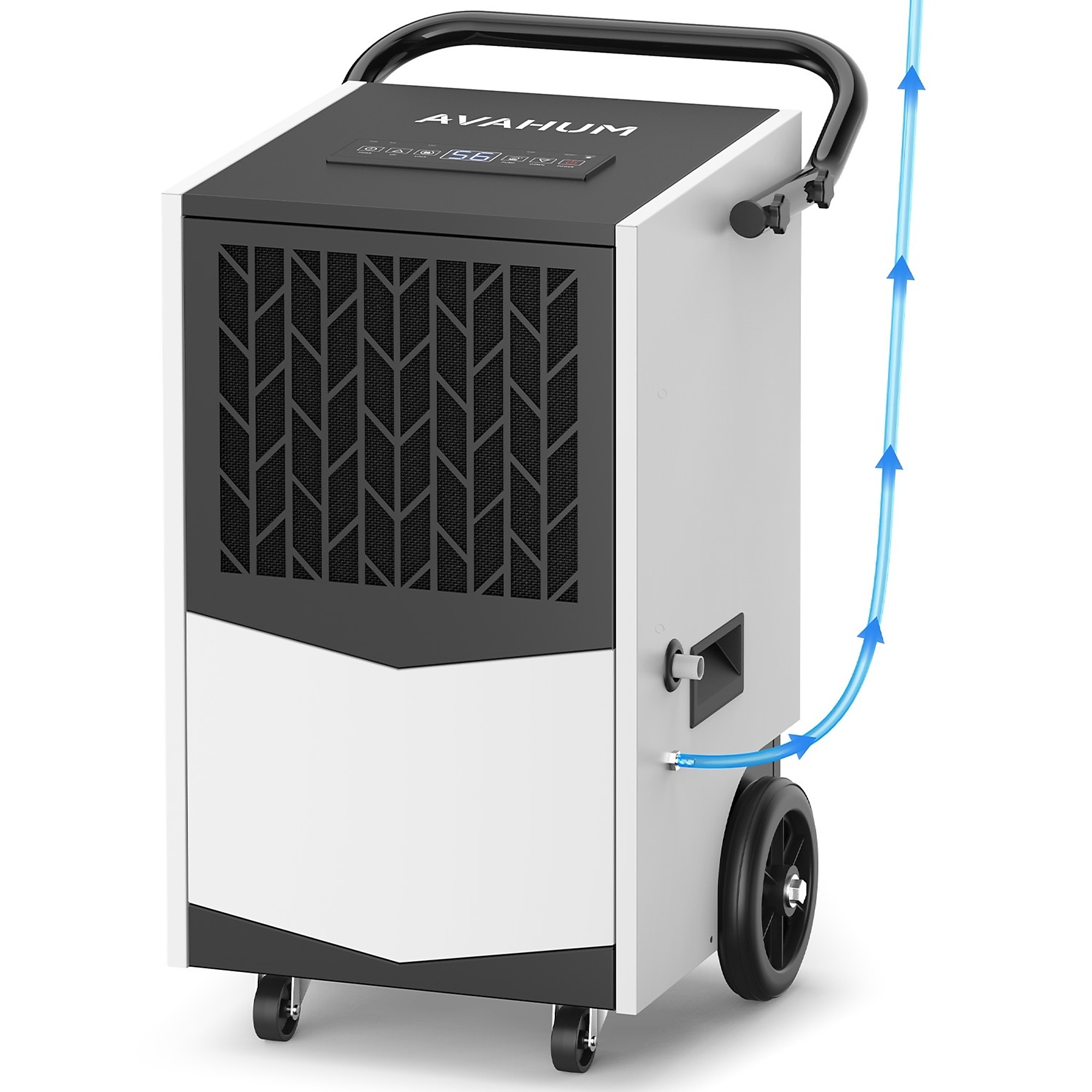 EdenDirect Commercial Dehumidifier With Pump— 160 Pt. Capacity, 7,500 Sq. Ft. Coverage, 2-in-1 Drainage, Auto Defrost, Portable Wheels, Model# DV165PW
