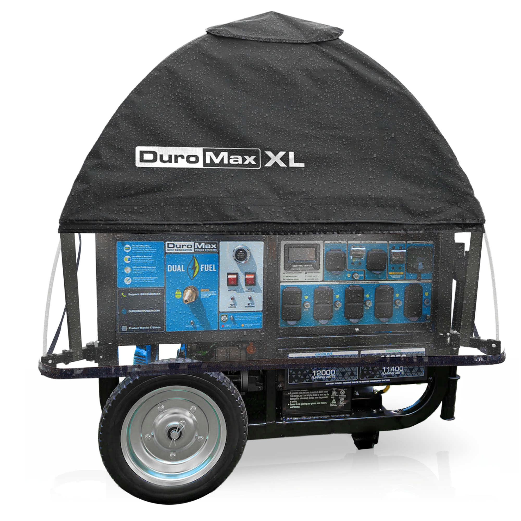 DuroMax XL Portable Generator Cover — 42in.L x 28in.W x 24in.H, Black, Weatherproof, Made in USA, Model# DMX-GTX-XL