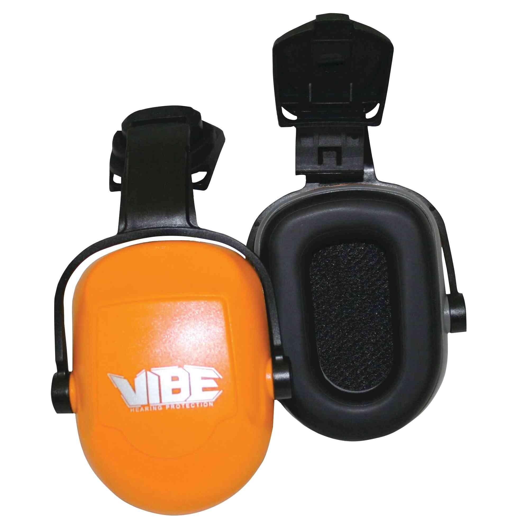 Jackson Safety Safe 2 Protection System for Hard Hat — H70 Vibe Series Earmuffs, NRR 22, Hard Hat Mount, Orange, Model# 20776