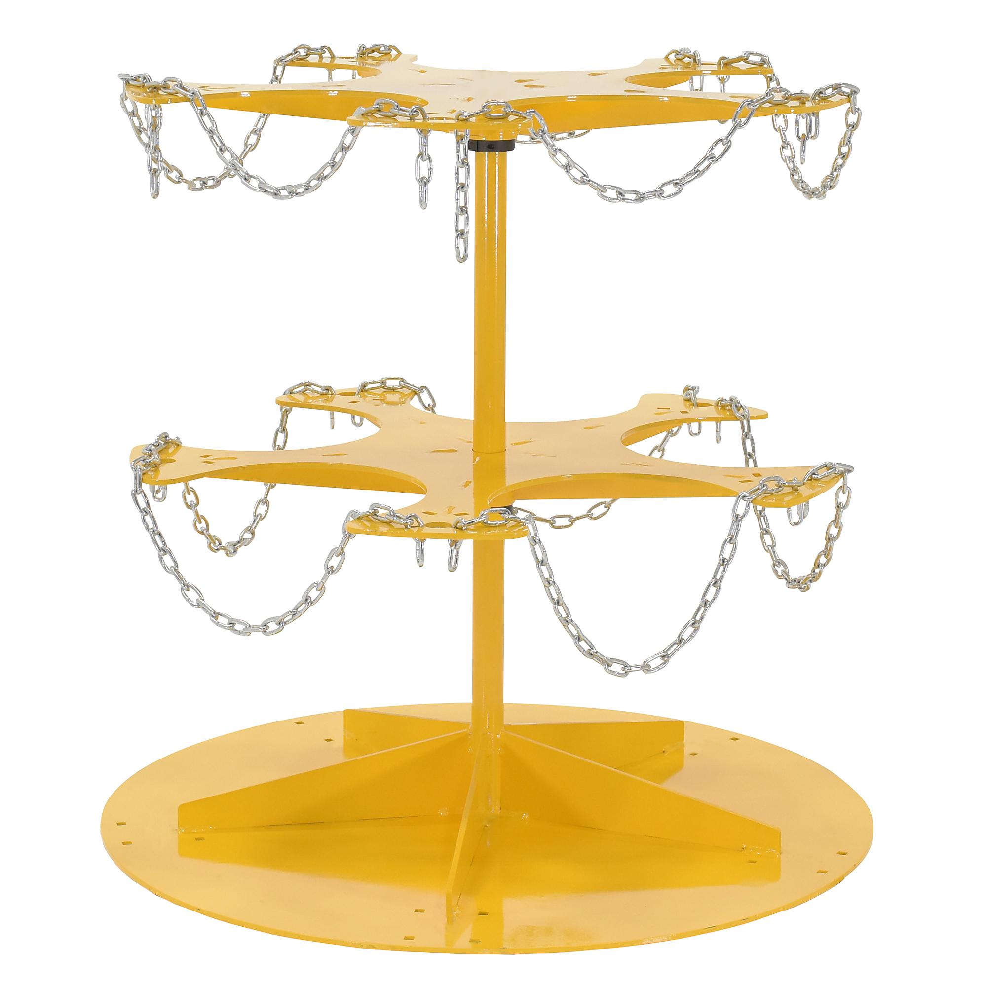 Vestil Steel 5 Gallon Pail Carousel Rack, 10 Pails 350 lbs. Capacity Per Shelf Yellow