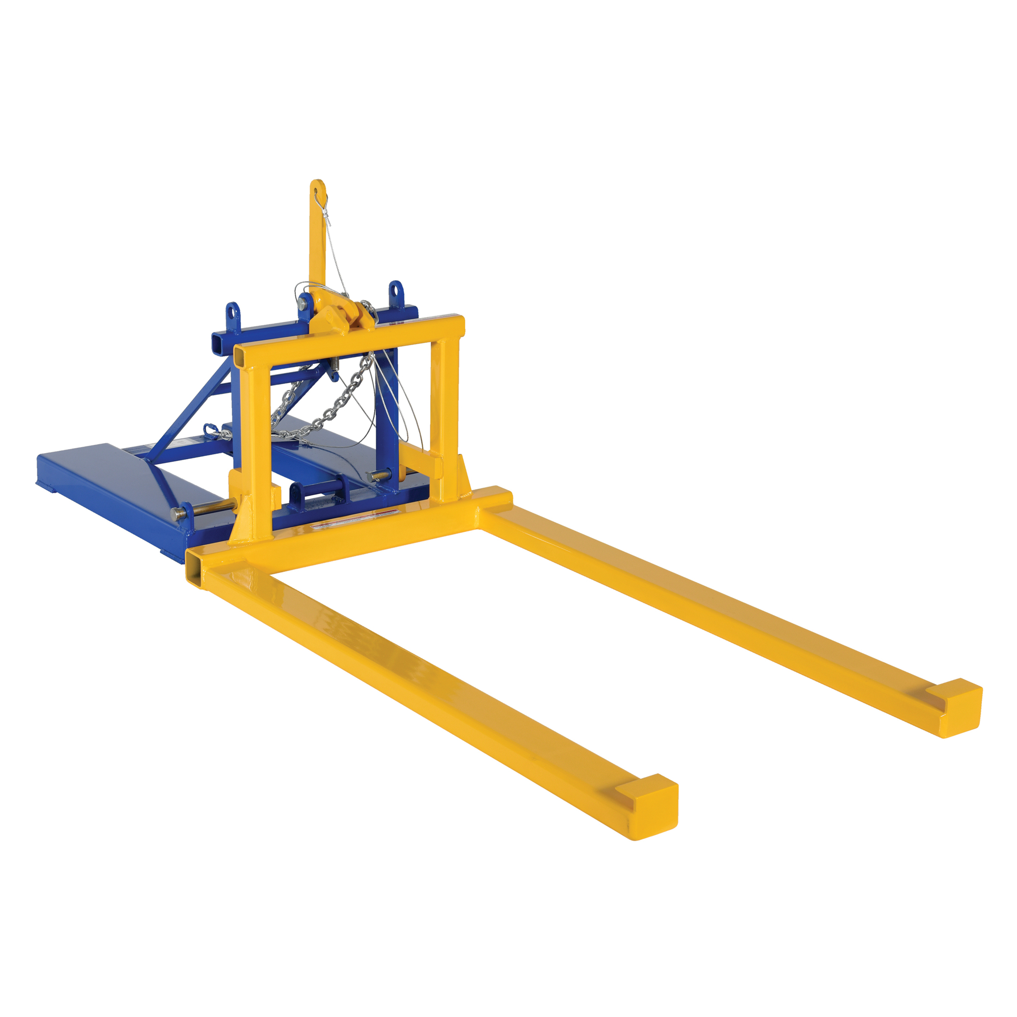 Vestil Steel Pallet Dumper/Retainer 52 In. Long Forks 2000 Lb. Capacity Blue