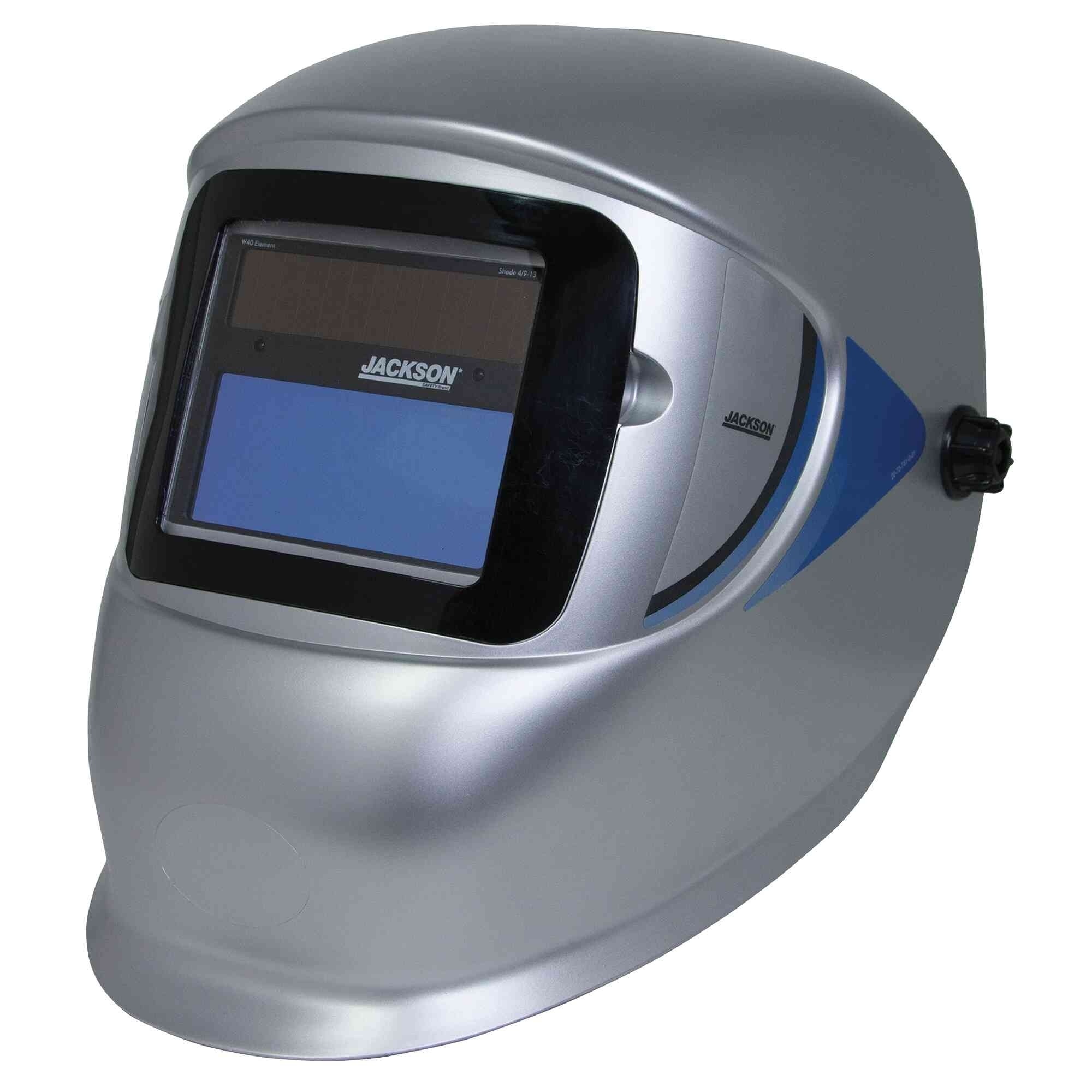 Jackson Safety® - Welding Helmet - Auto Darkening - Thermoplastic - 3.75" x 4.33" Viewing Area - Shade 4/9-13 Advantage Variable ADF - Silver - WH40 Series - Model # 23282