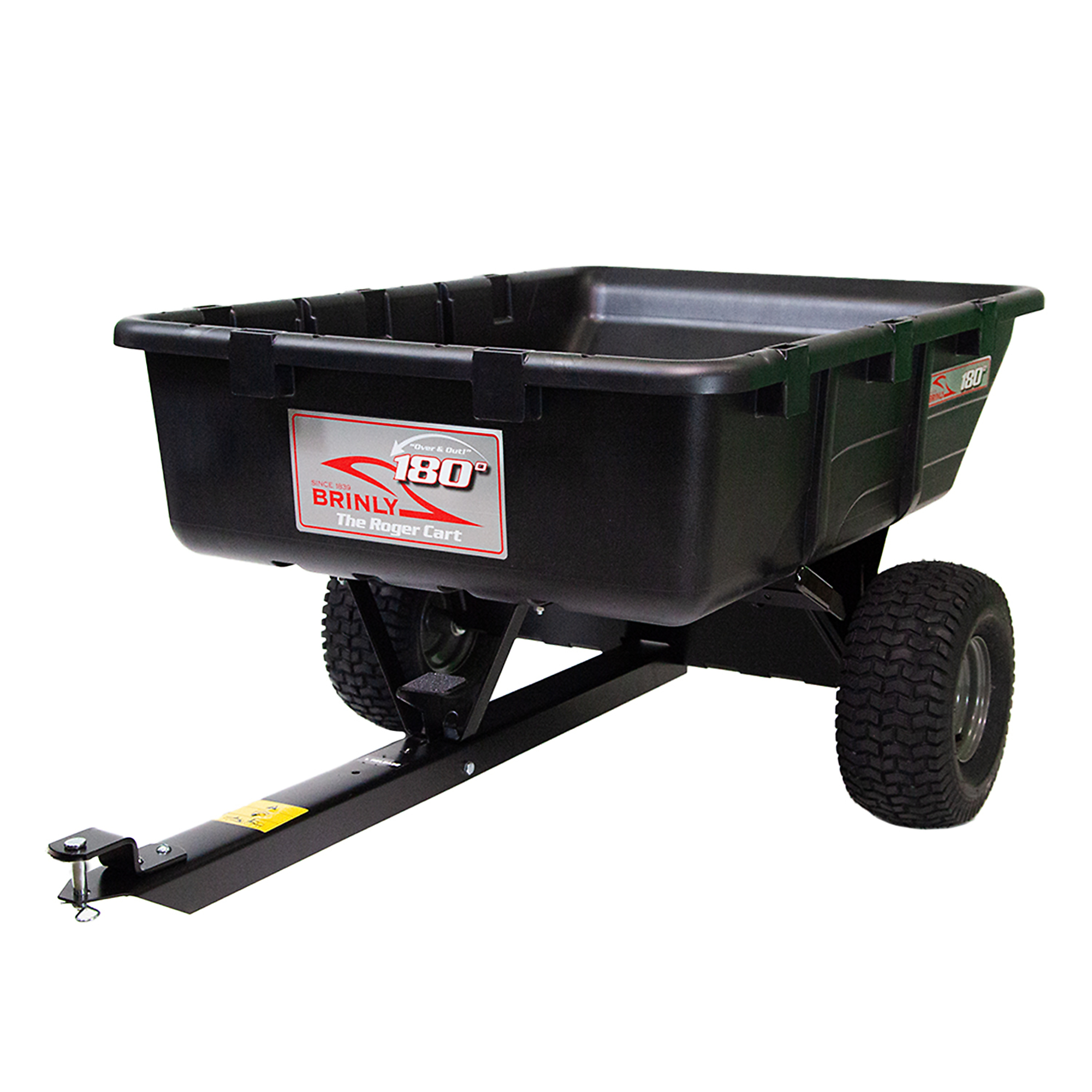 10 Cu. Ft. Towable Poly Cart Dump Trailer with 180-Degree Full Dump