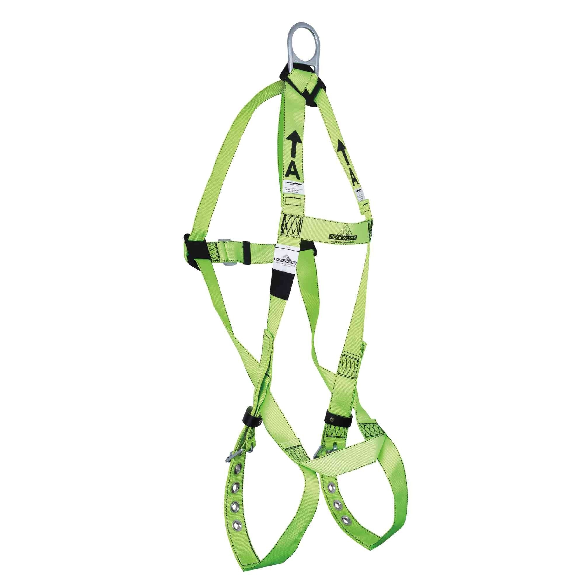 PeakWorks® - Compliance Harness - 1D - Weight Capacity 400 Lbs - Class A - Pass-Thru Chest Buckle - Grommeted Leg Straps - Model # V8001200