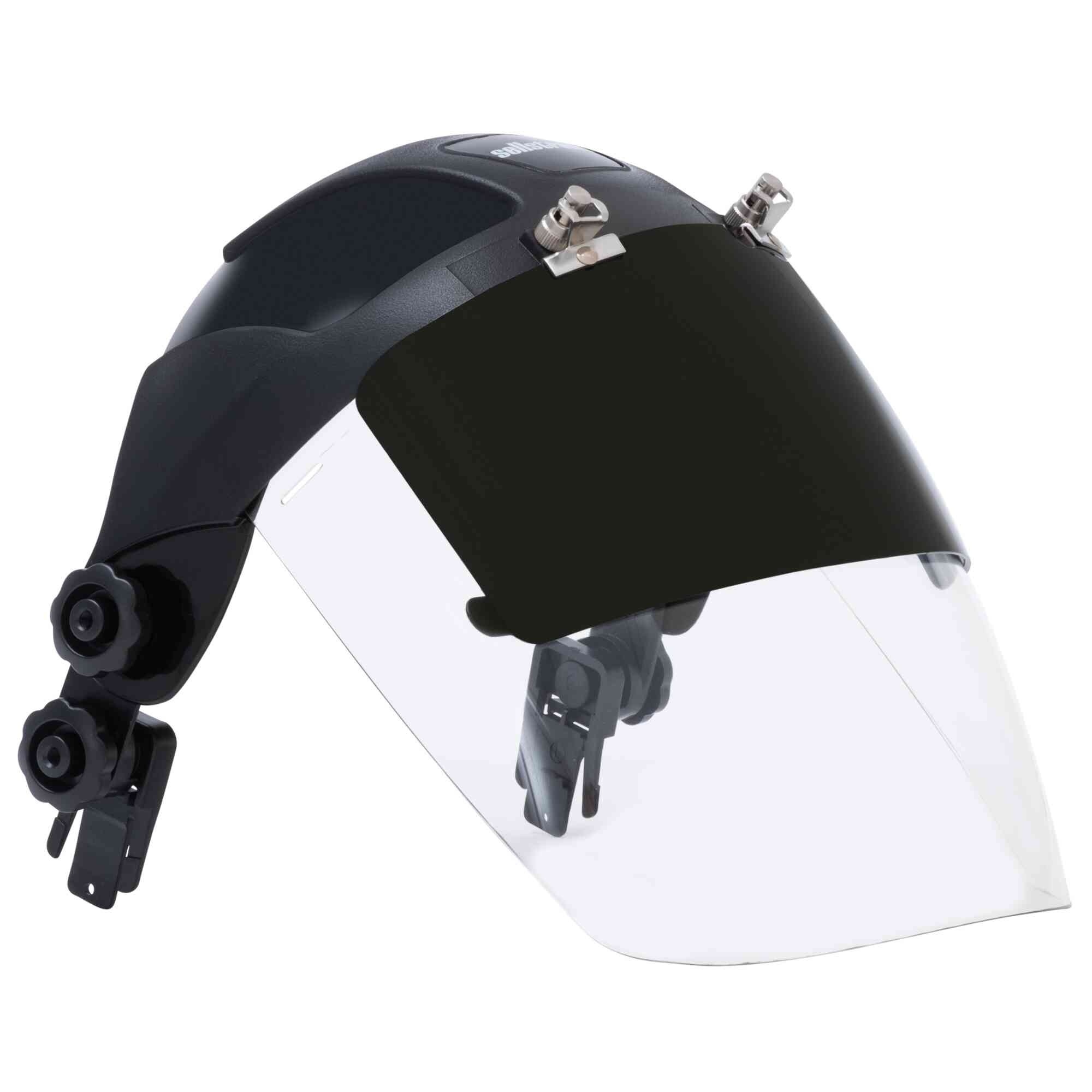 Sellstrom® - Face Shield - DP4 Series - 9" x 12.125" x 0.060" Window - Clear AF with Shade 5 IR Flip Visor - Universal Hard Hat Slot Adaptor Headgear - Model # S32152