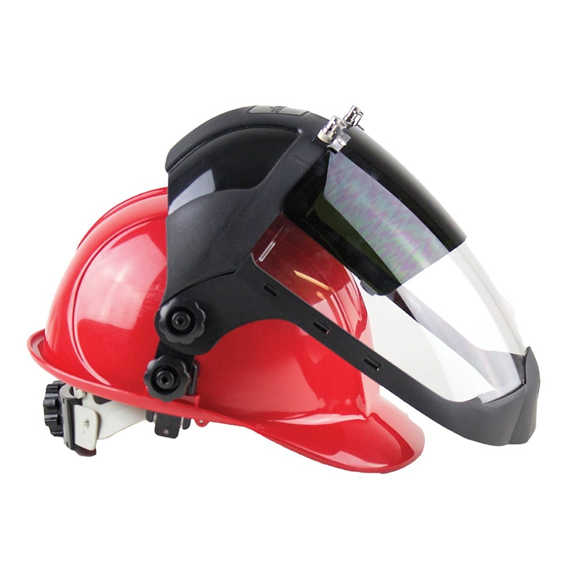 Sellstrom® - Face Shield - DP4 Series - 9" x 12.125" x 0.060" Window - Clear AF with Shade 5 IR Flip Visor - Universal Hard Hat Slot Adaptor Headgear - with Chin Guard - Model # S32252
