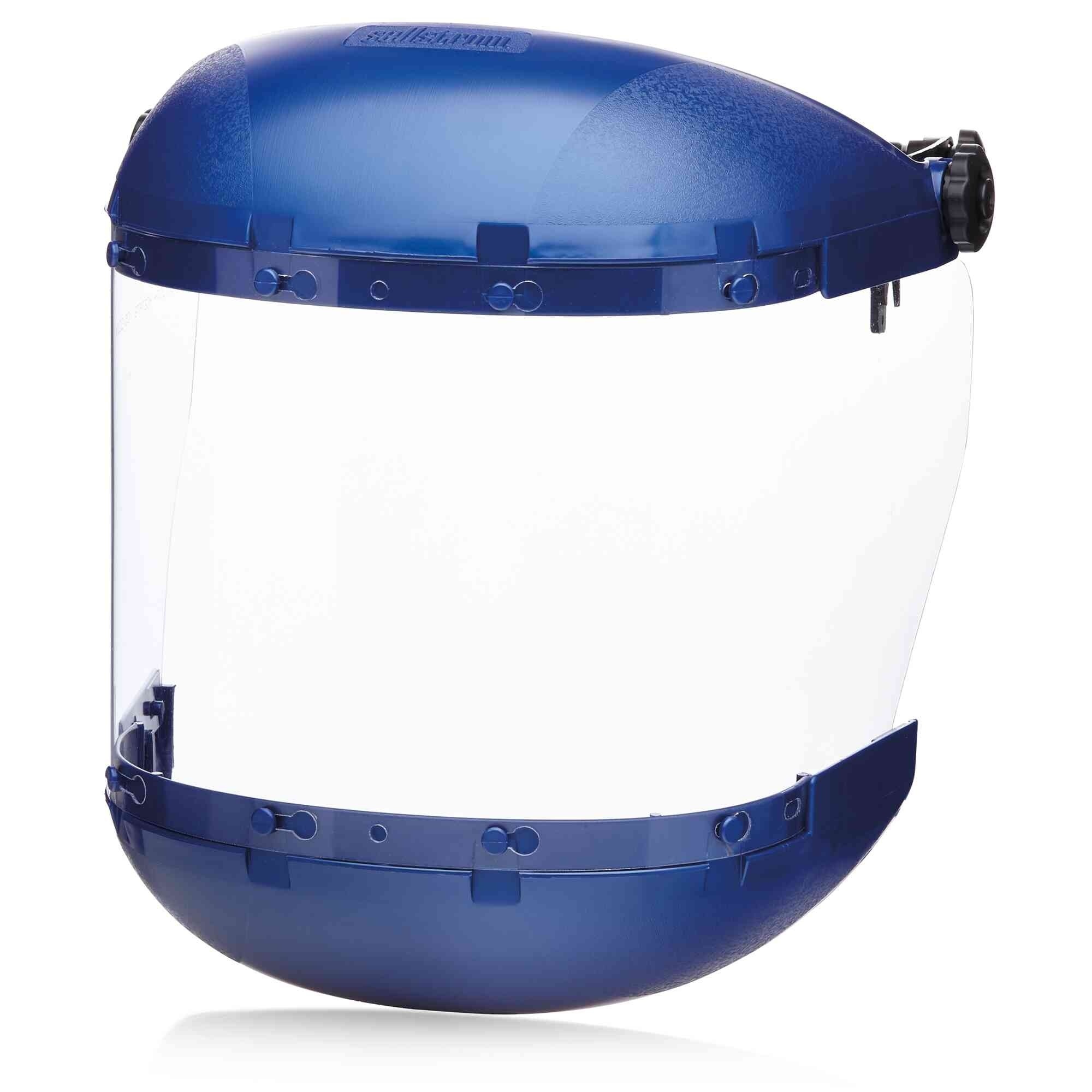 Sellstrom® - Face Shield - 380 Series - 6.5" x 19.5" x 0.040" Window - Clear - Universal Hard Hat Slot Adapter Headgear - Dual Crown - Model # S38210