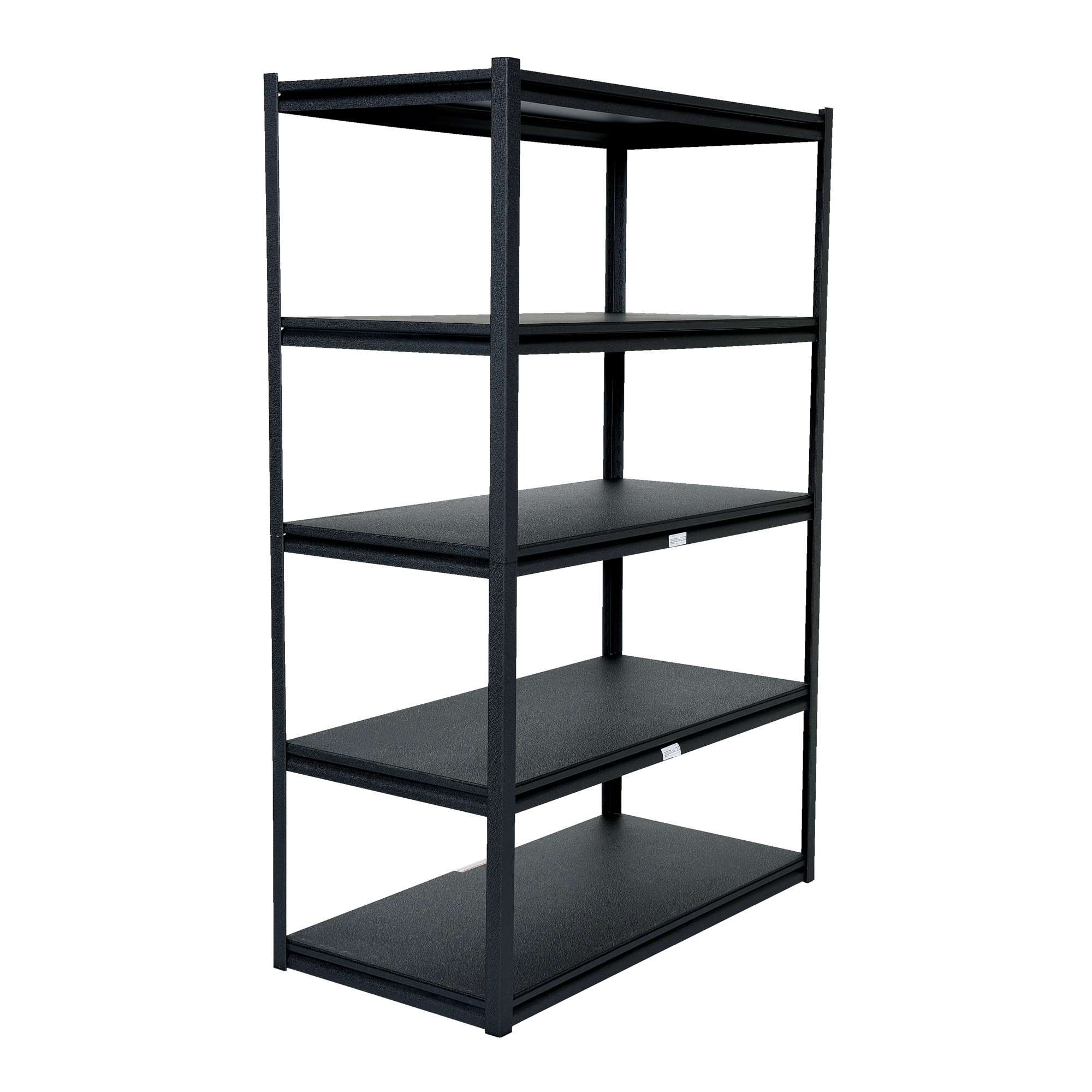 Vestil Steel Bolt-Less Shelving — 48in. x 24in. x 72.25in., 2000-Lb. Capacity, Powder-Coated, Black, Model# PCBS-2448